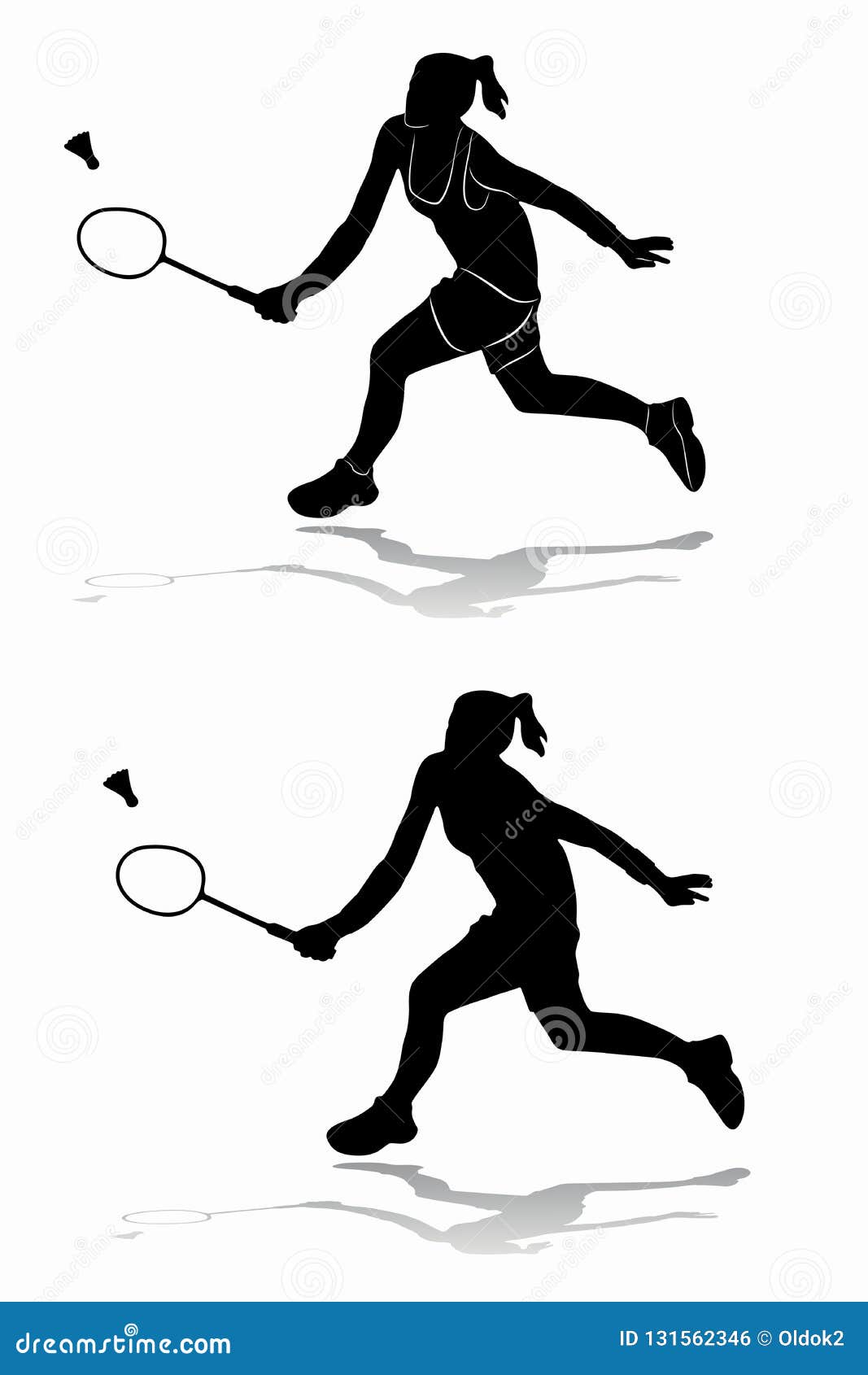 Silhouette D un Joueur De  Badminton  Dessin  De  Vecteur 