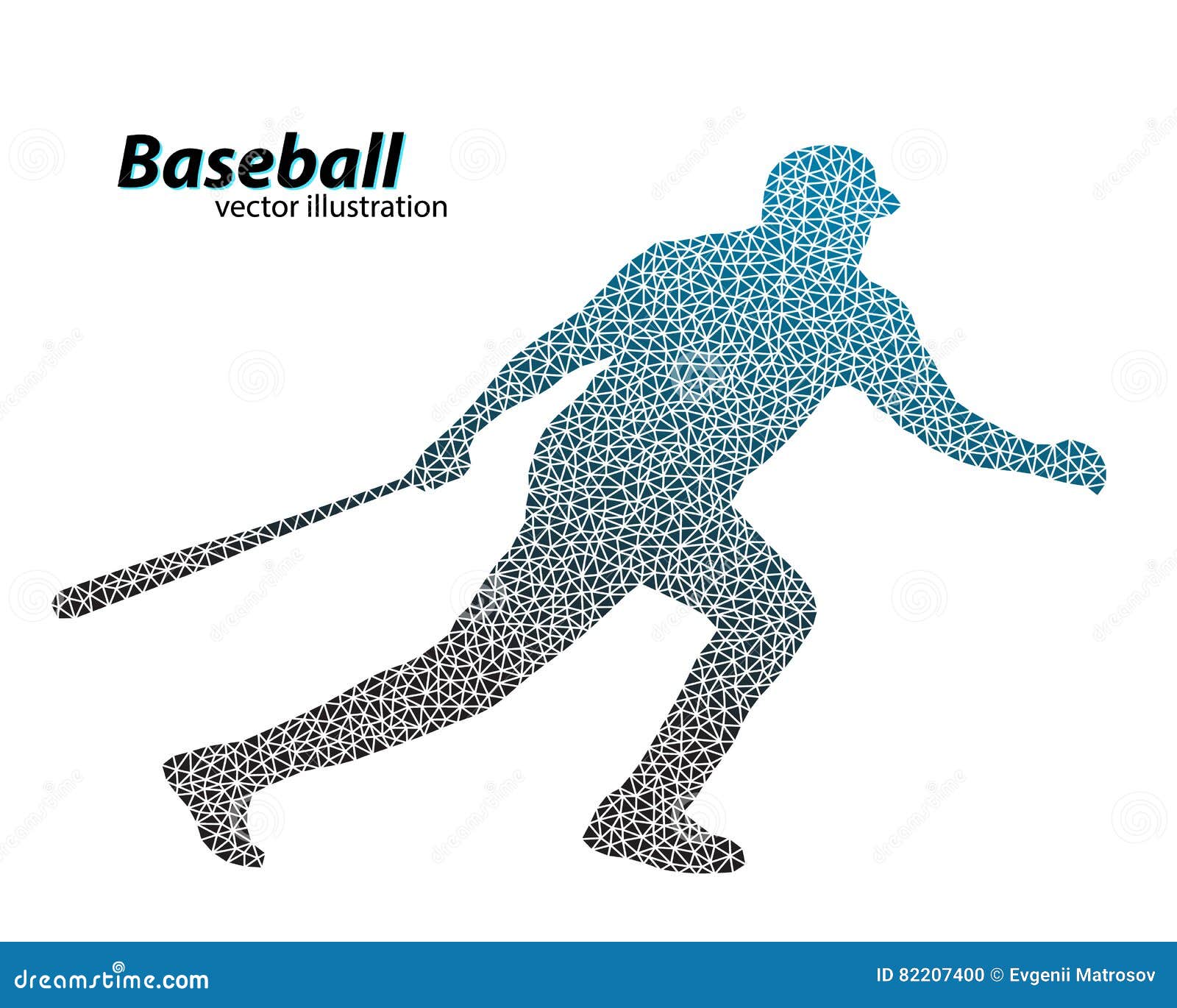 Silhouette D'un Joueur De Baseball De Triangle Illustration Stock