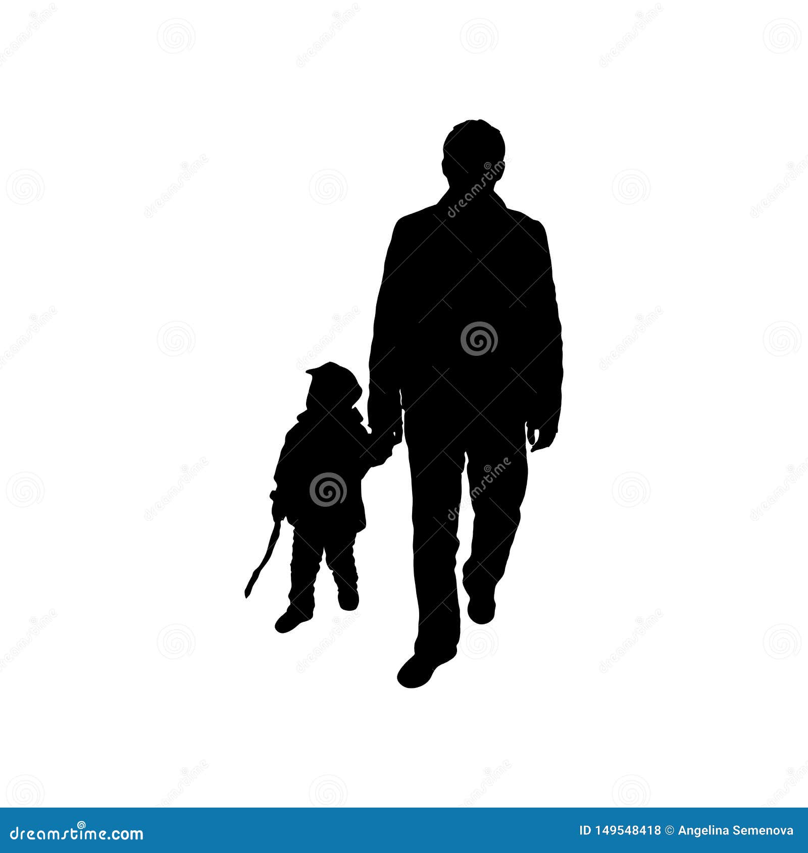 Download Silhouette Of Dad And Baby Son. Vector Stock Vector ...