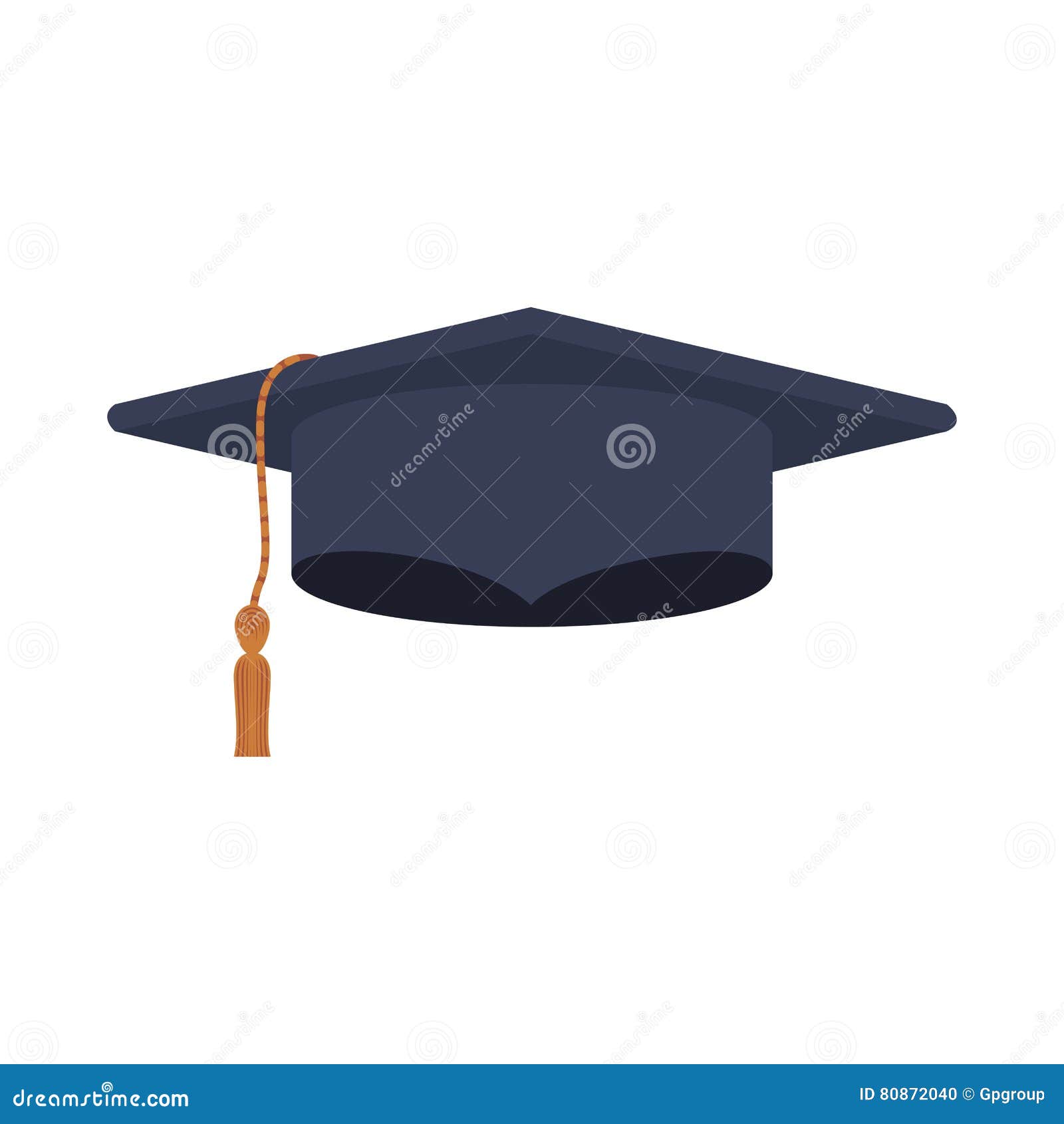 Silhouette Dark Blue Graduation Cap Stock Vector - Illustration of ...