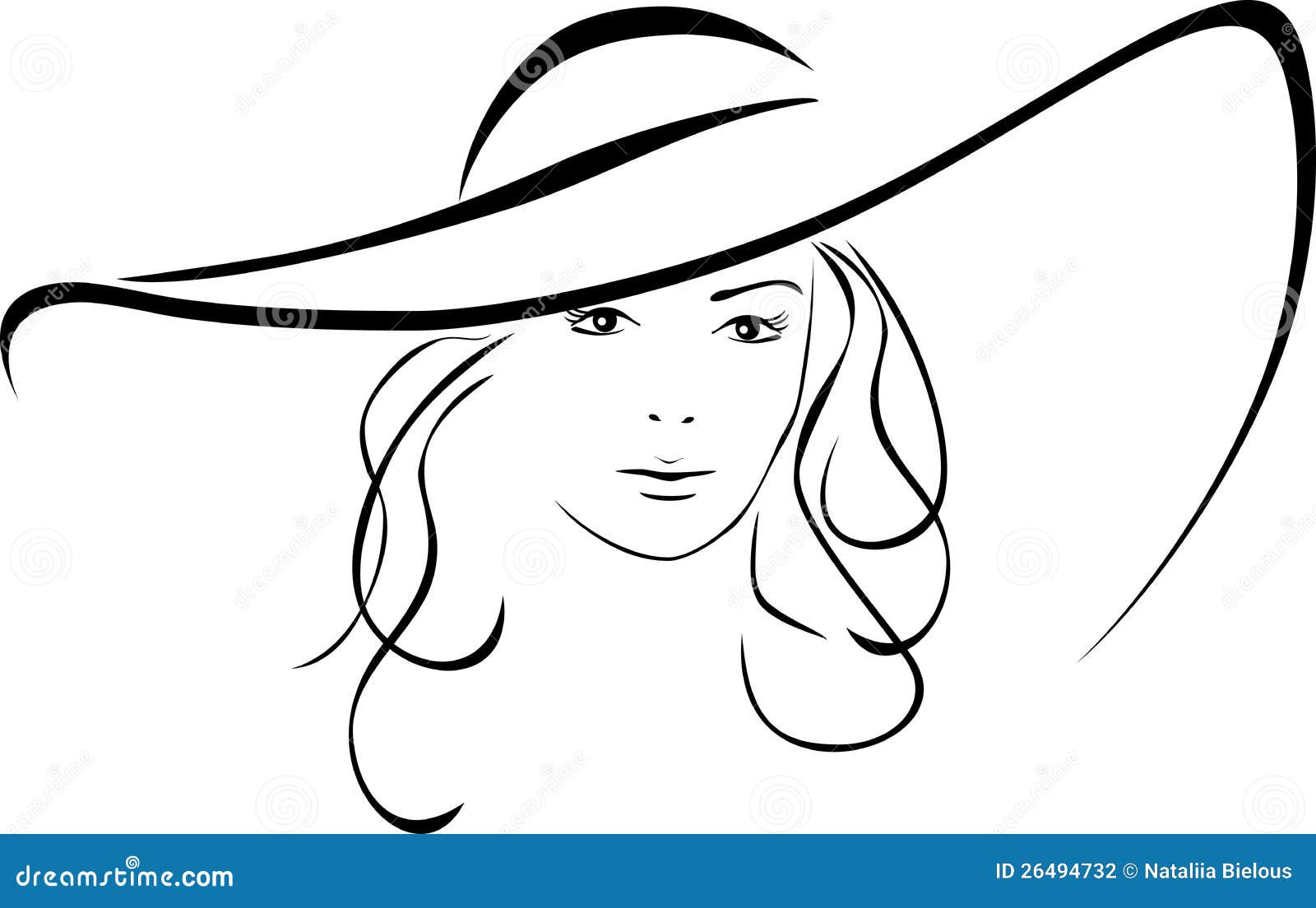 Silhouette De Belle Femme Dans Un Chapeau élégant ...