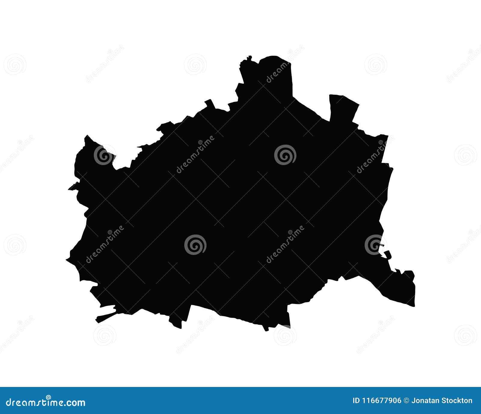 Silhouette De Carte De Vecteur De Vienne Ville Capitale En