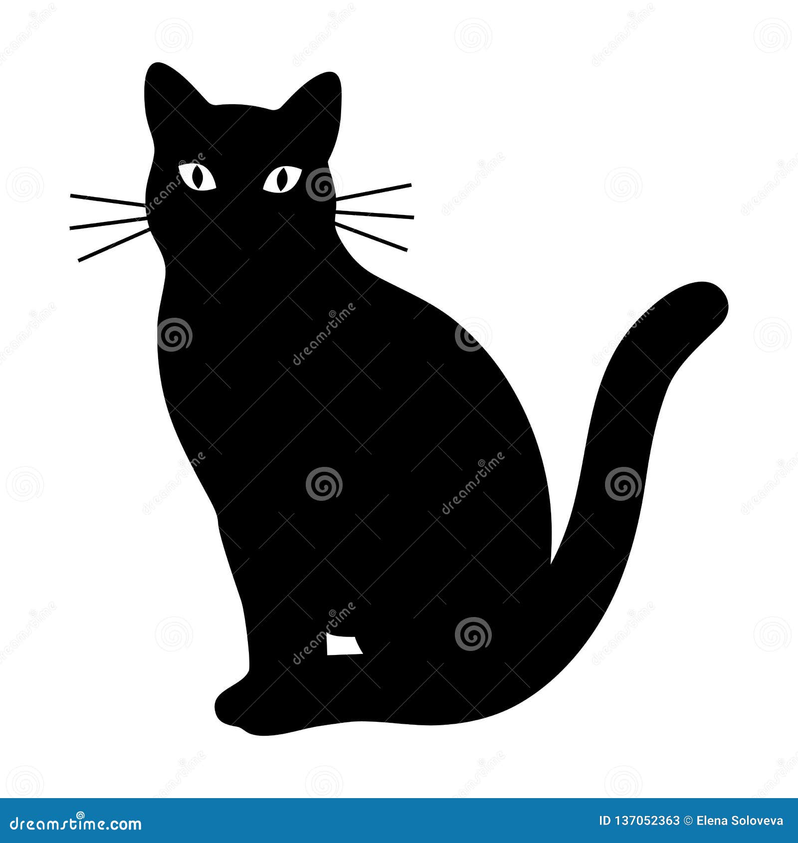 Silhouette De Chat Noir Sur Le Fond Blanc Illustration De Vecteur Illustration Du Blanc Fond