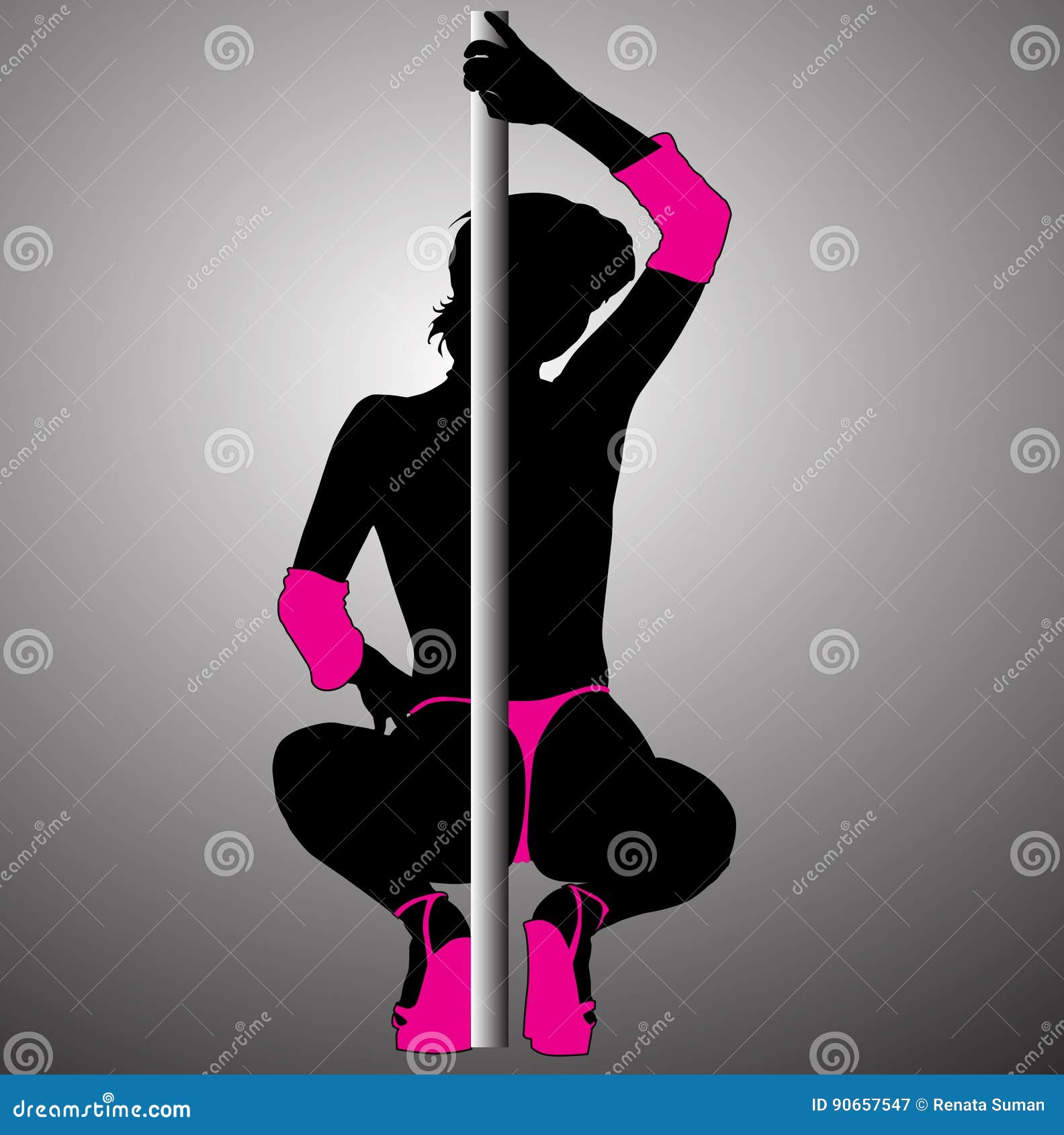 Silhouette De Fille De Strip Tease Illustration De Vecteur Illustration Du Adulte Modèle