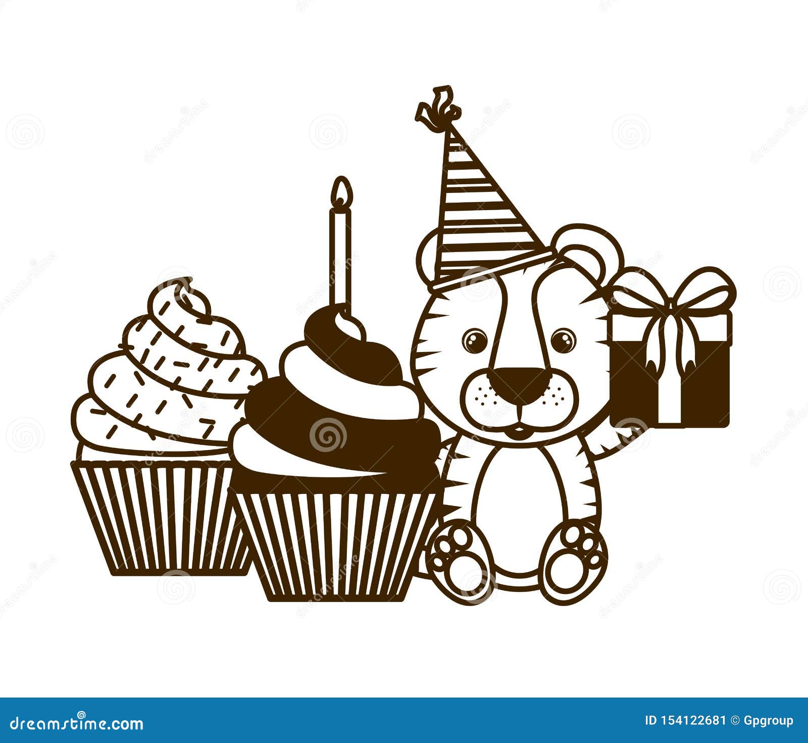 Silhouette De Tigre Mignon Avec Le Gateau Du Joyeux Anniversaire Illustration De Vecteur Illustration Du Mignon Gateau Silhouette De Tigre Mignon Avec Le Gateau Du Joyeux Anniversaire Illustration De Vecteur Illustration Du Mignon Gateau