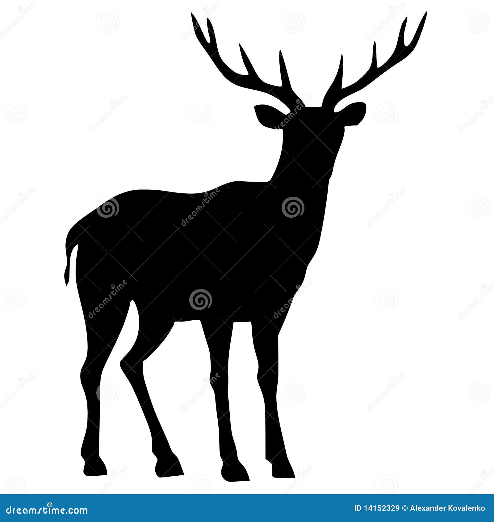 Silhouette of deer stock vector. Illustration of animal
