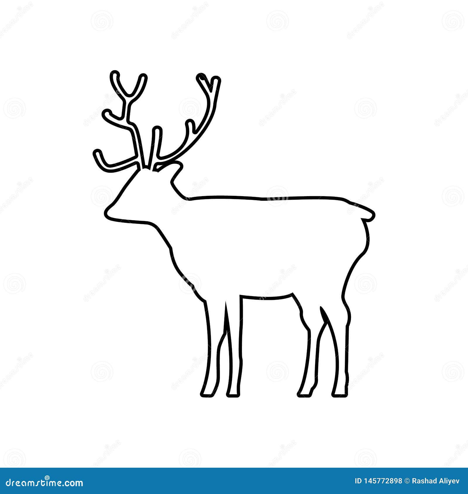 silhouette of a deer icon.  of zoo for mobile concept and web apps icon. outline, thin line icon for website  and