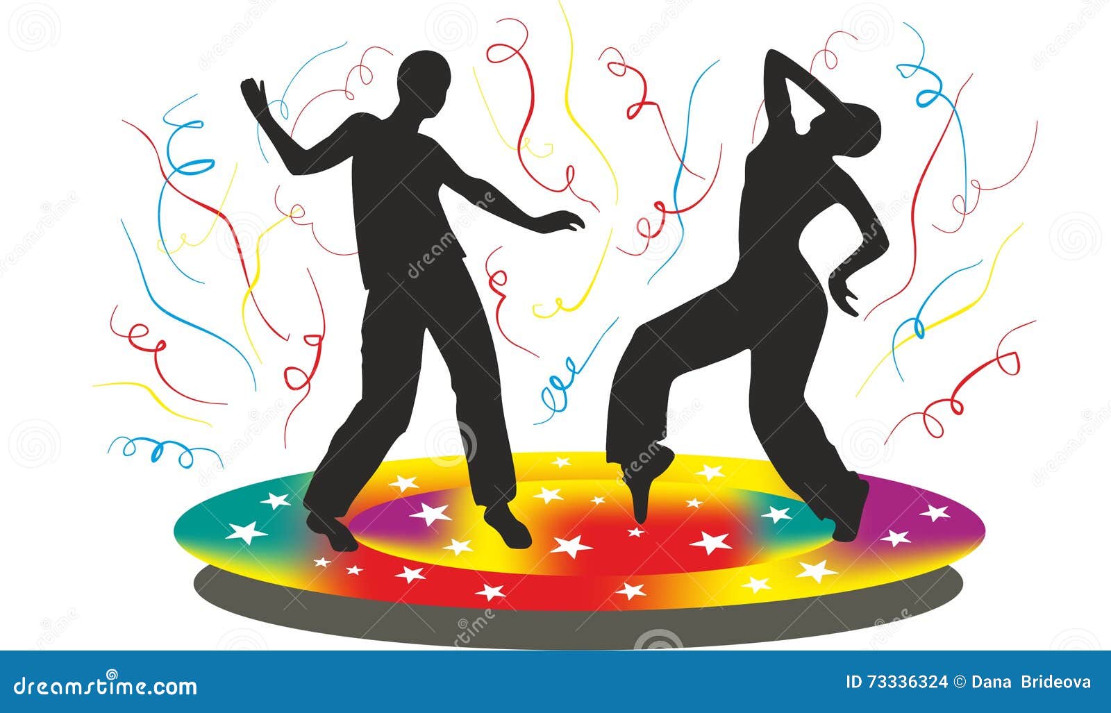 Silhouette Des Personnes Qui Danse Sur La Disco Illustration Stock -  Illustration du fond, ville: 73336324