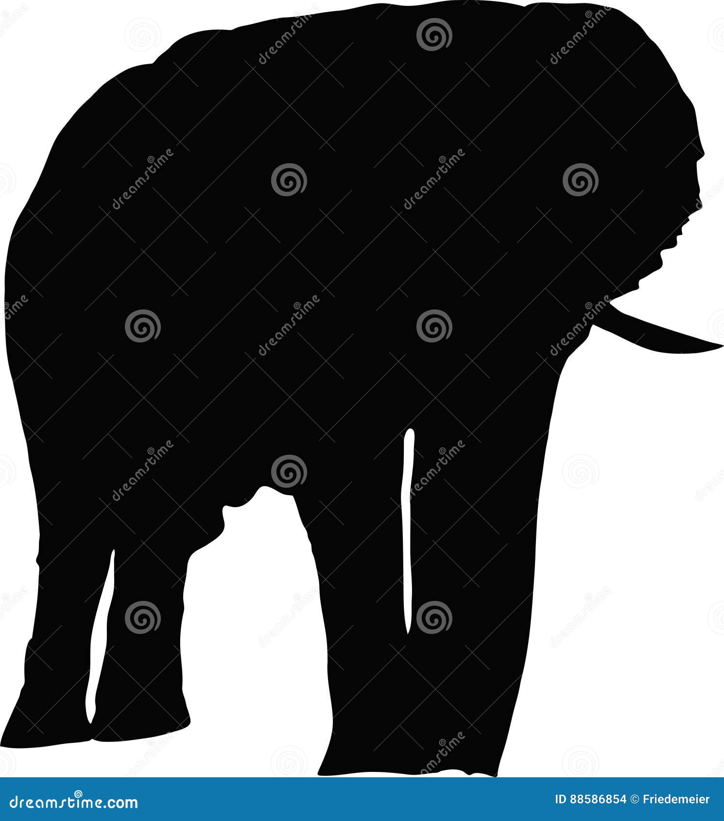 Download Silhouette Of A Desert Elephant Stock Vector - Illustration of animals, huge: 88586854