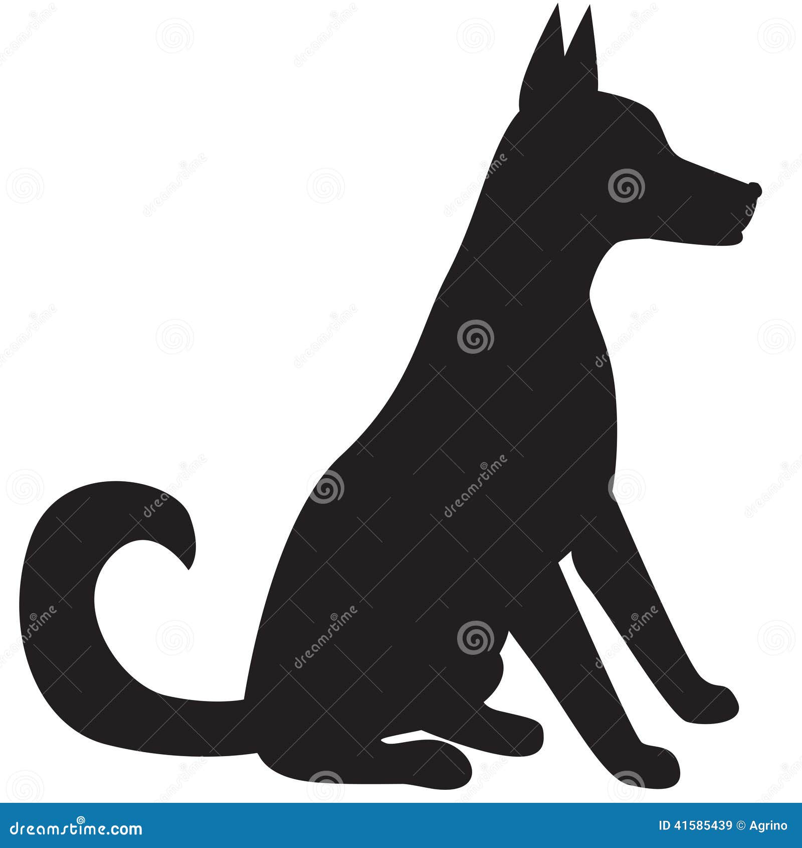 Download Silhouette of dog stock vector. Illustration of black ...