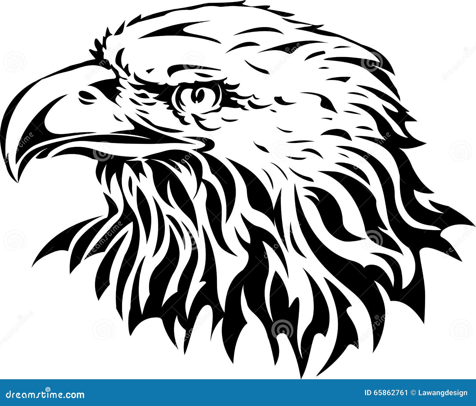 Silhouette of eagle head stock vector. Illustration of american - 65862761