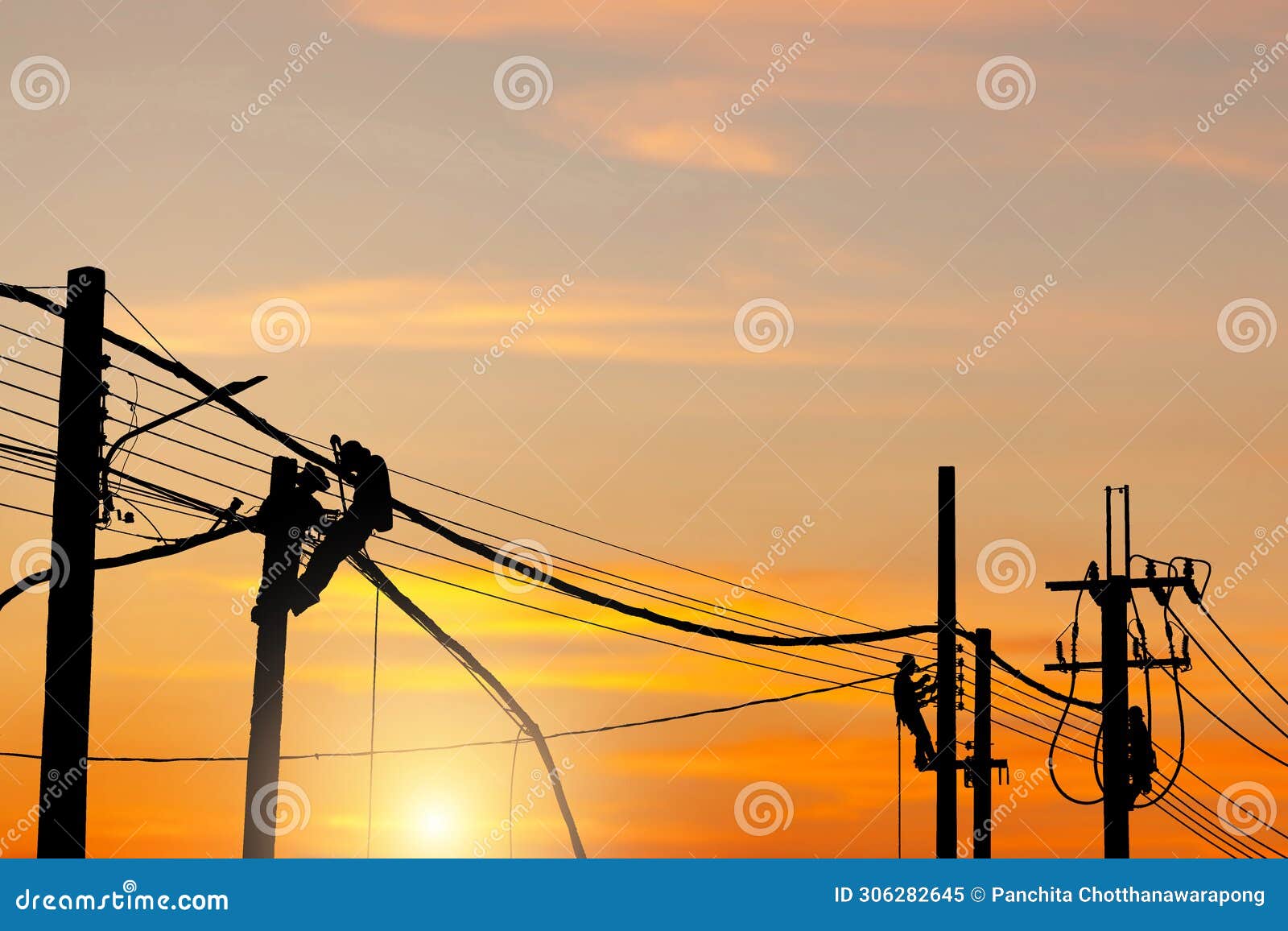 Power Lineman Silhouette Stock Photos - Free & Royalty-Free Stock