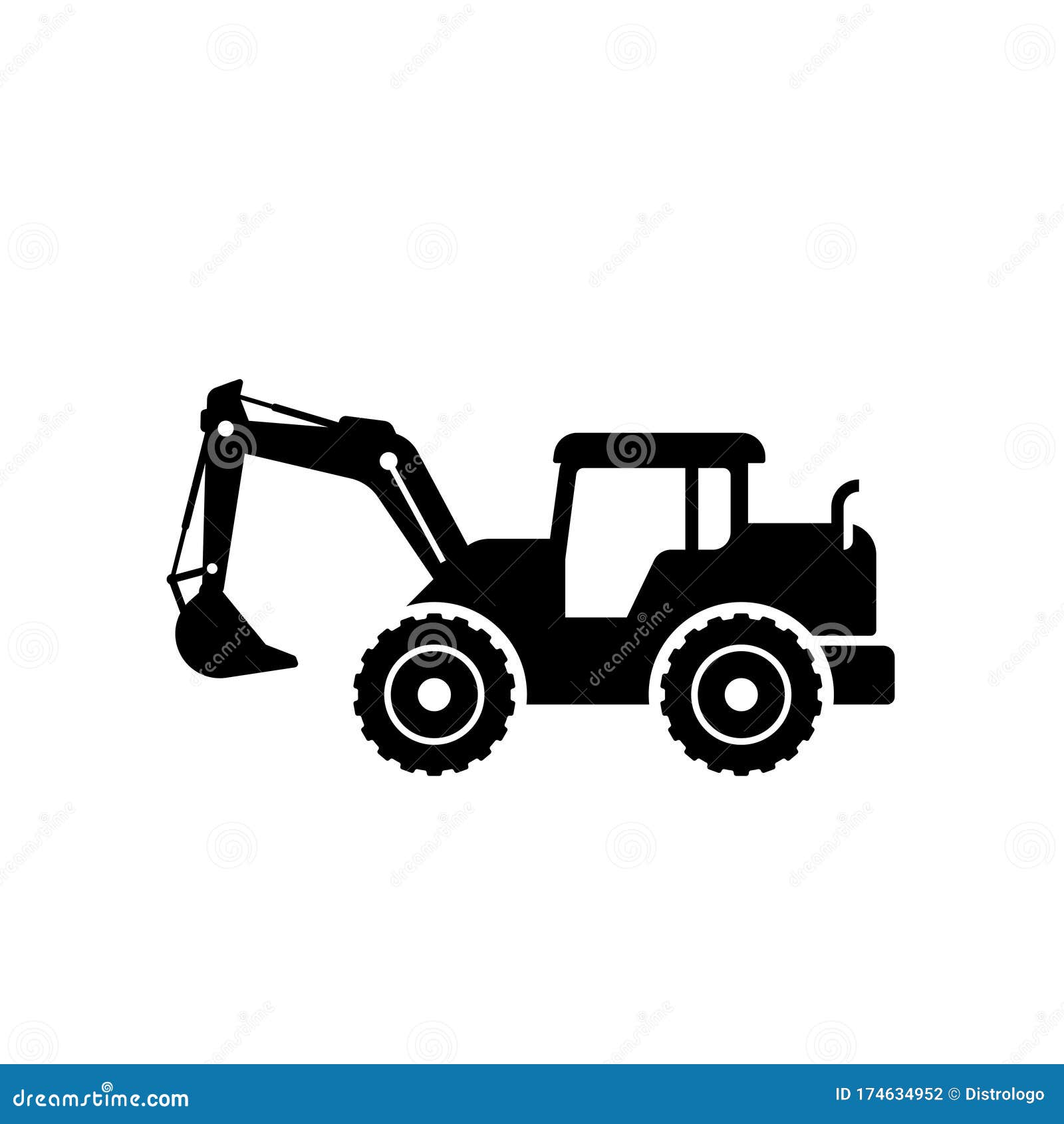 Download Silhouette Of Excavator Vector Design. Excavator Icon Sign Symbol Stock Vector - Illustration of ...