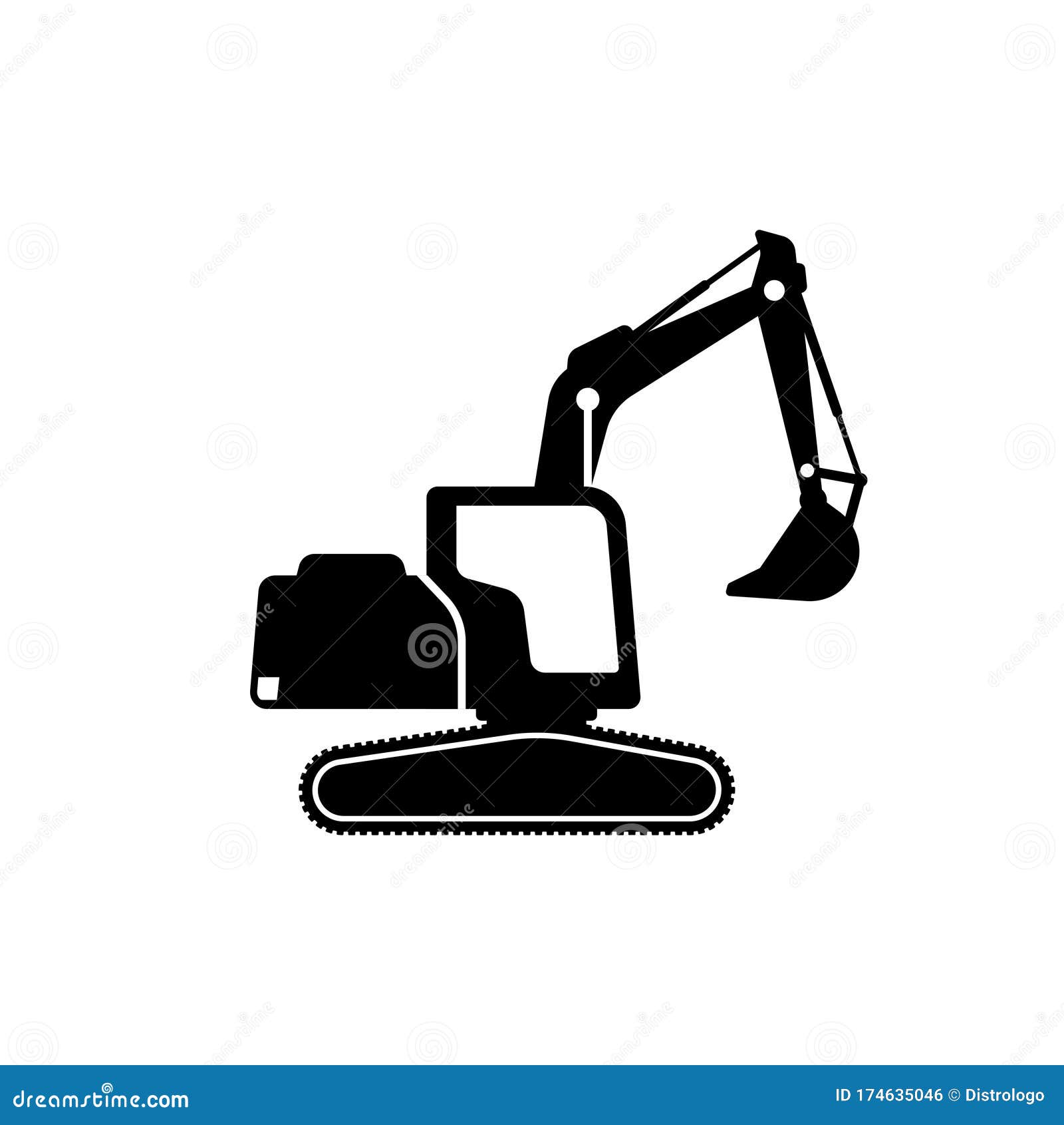 Download Silhouette Of Excavator Vector Design. Excavator Icon Sign ...