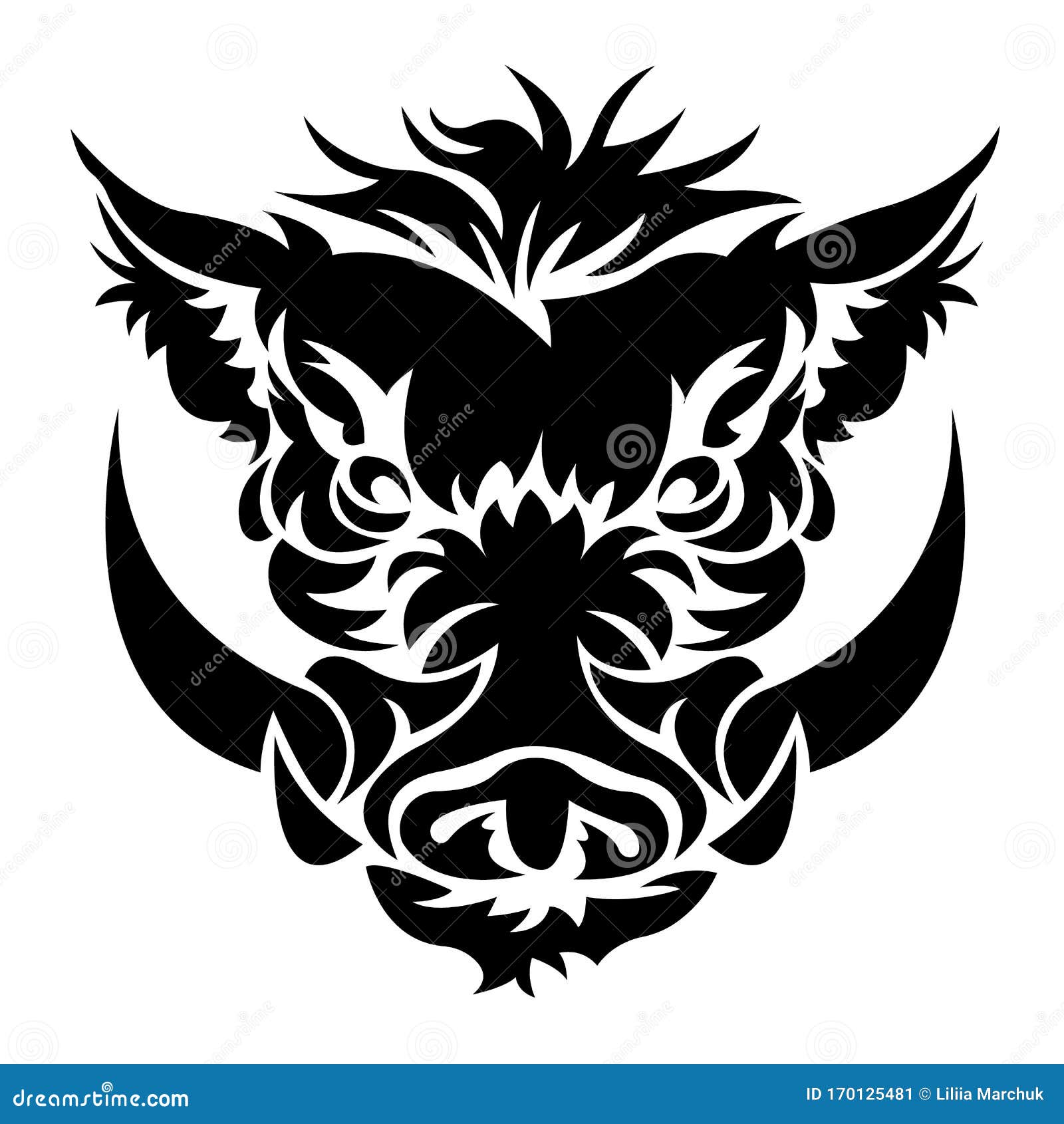 The Silhouette of the Face of a Wild Boar, Wild Pig is Painted in Black in  Celtic Style. the Emblem of the Hunting Club Stock Vector - Illustration of  muzzle, face: 170125481