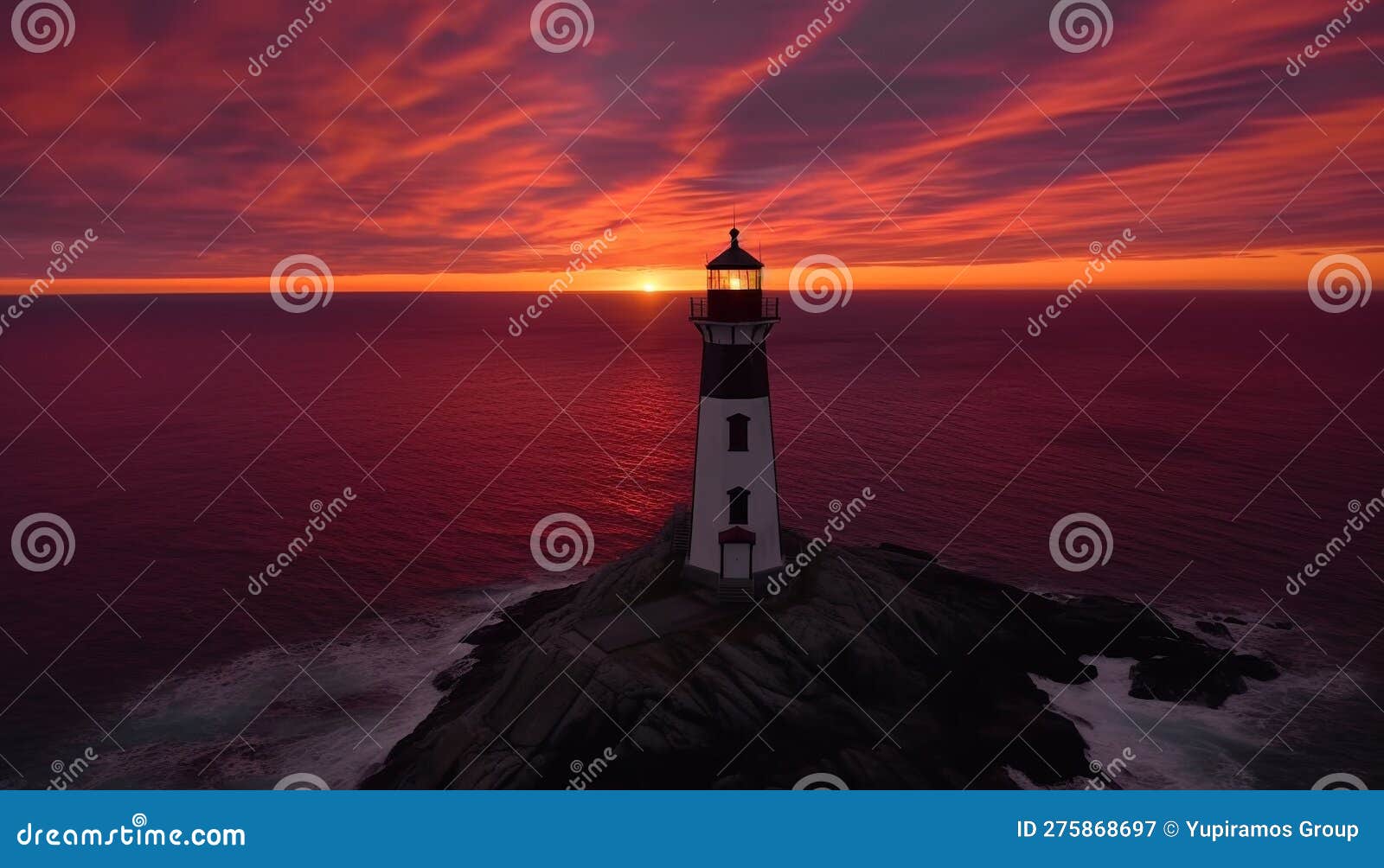 Silhouette of Famous Beacon Guides Nautical Vessels Generated by AI