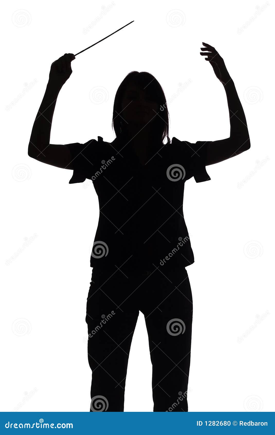 Silhouette Of Female Conductor Stock Photo - Image: 1282680