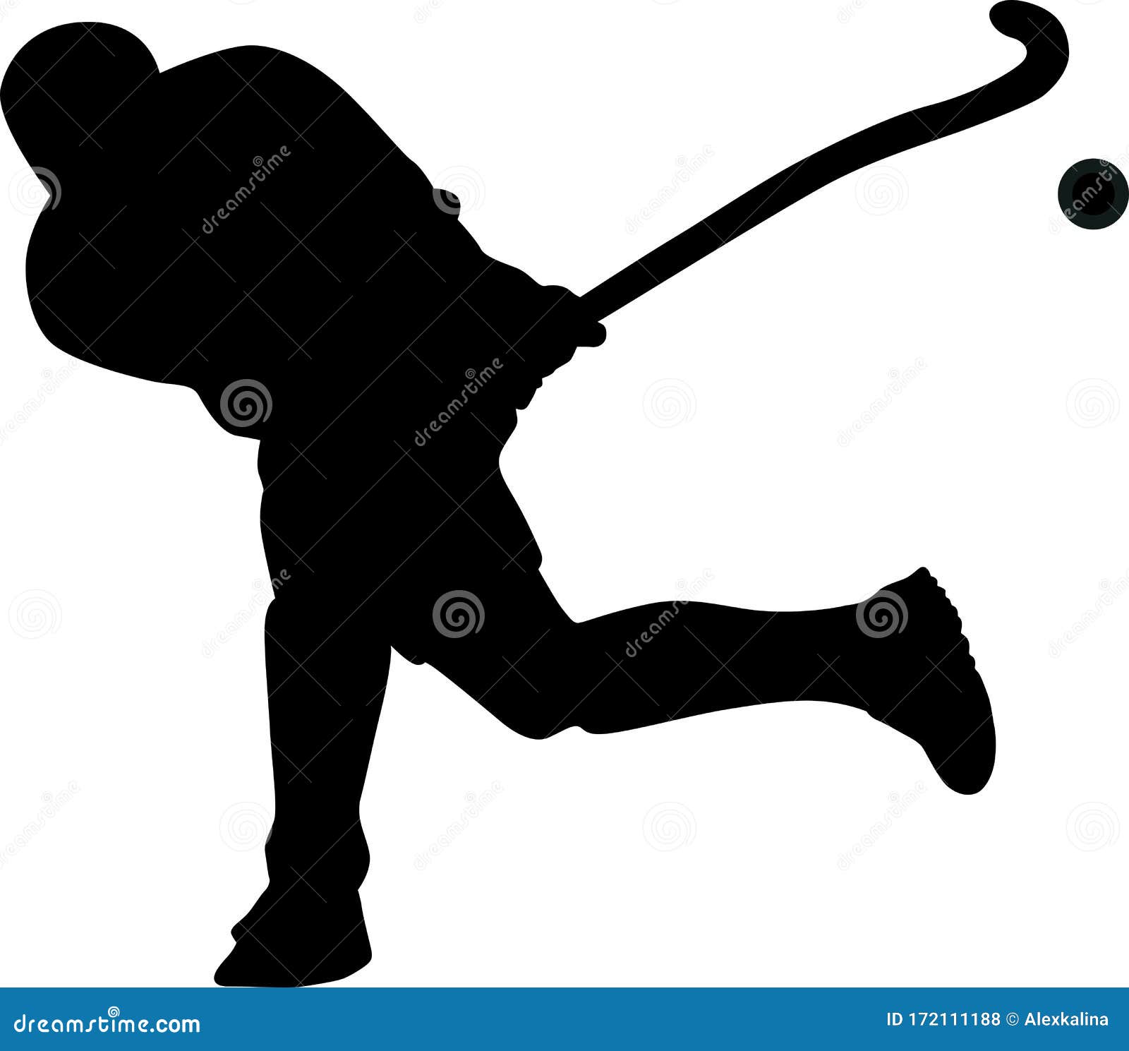 Silhouette of Field Hockey Player with a Hockey Stick Stock Vector ...