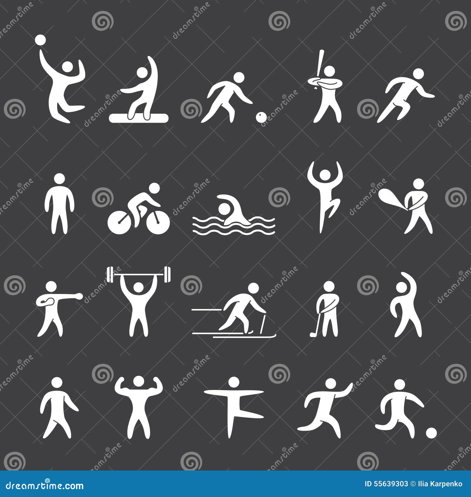 Silhouette Figures of Athletes Sports Stock Vector Illustration of