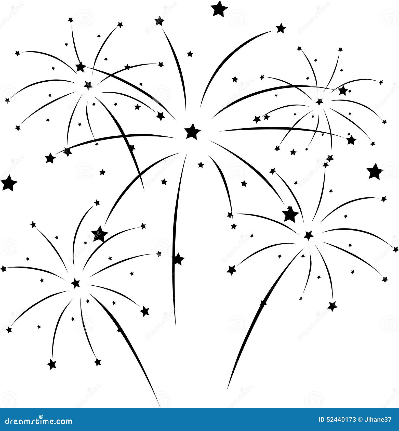 Silhouette of fireworks stock illustration. Image of july 