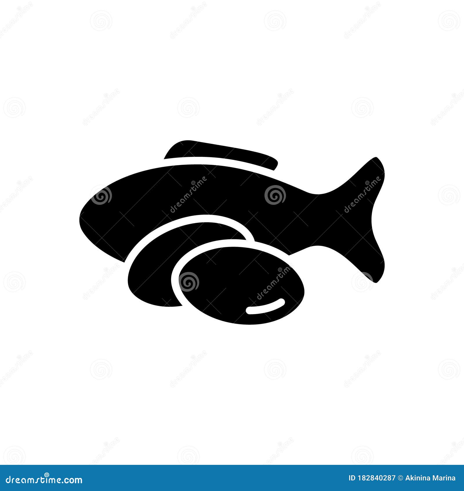 Silhouette Fish Oil Logotype. Outline Pictogram Of Two ...