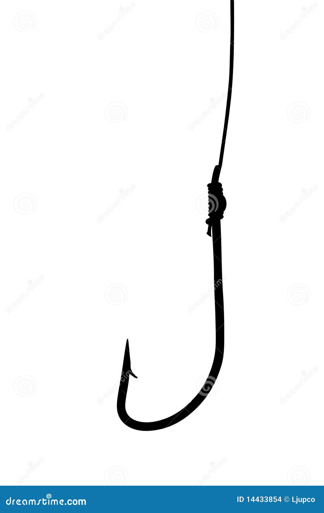 A Silhouette Of A Fishing Hook Stock Illustration - Image ...