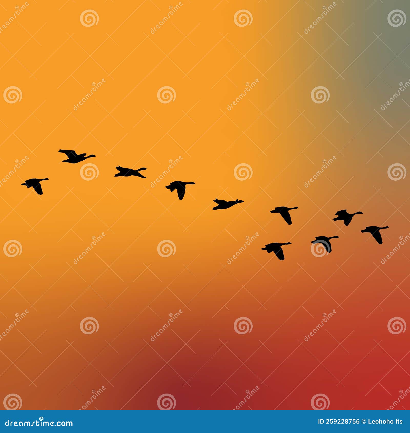 Silhouette Of A Flock Of Birds Or Geese Flying Vector Stock Vector