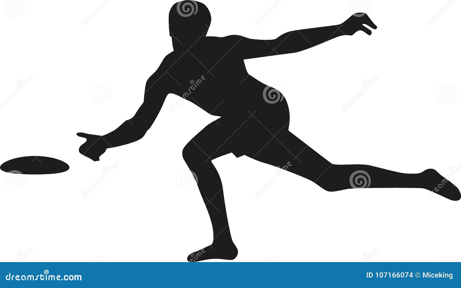 Silhouette of Frisbee Player Stock Vector - Illustration of catch