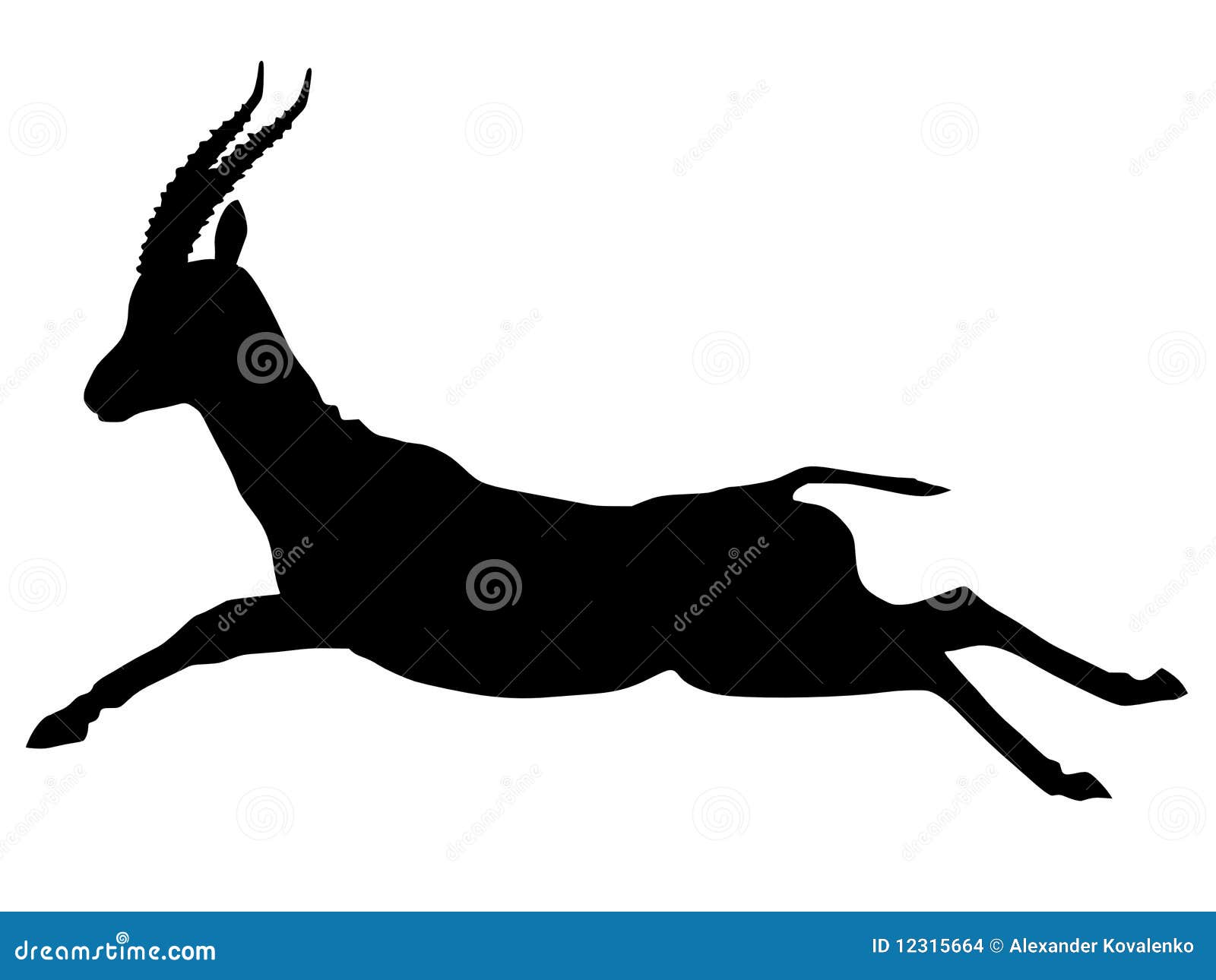 Silhouette of gazelle stock vector. Illustration of white 12315664