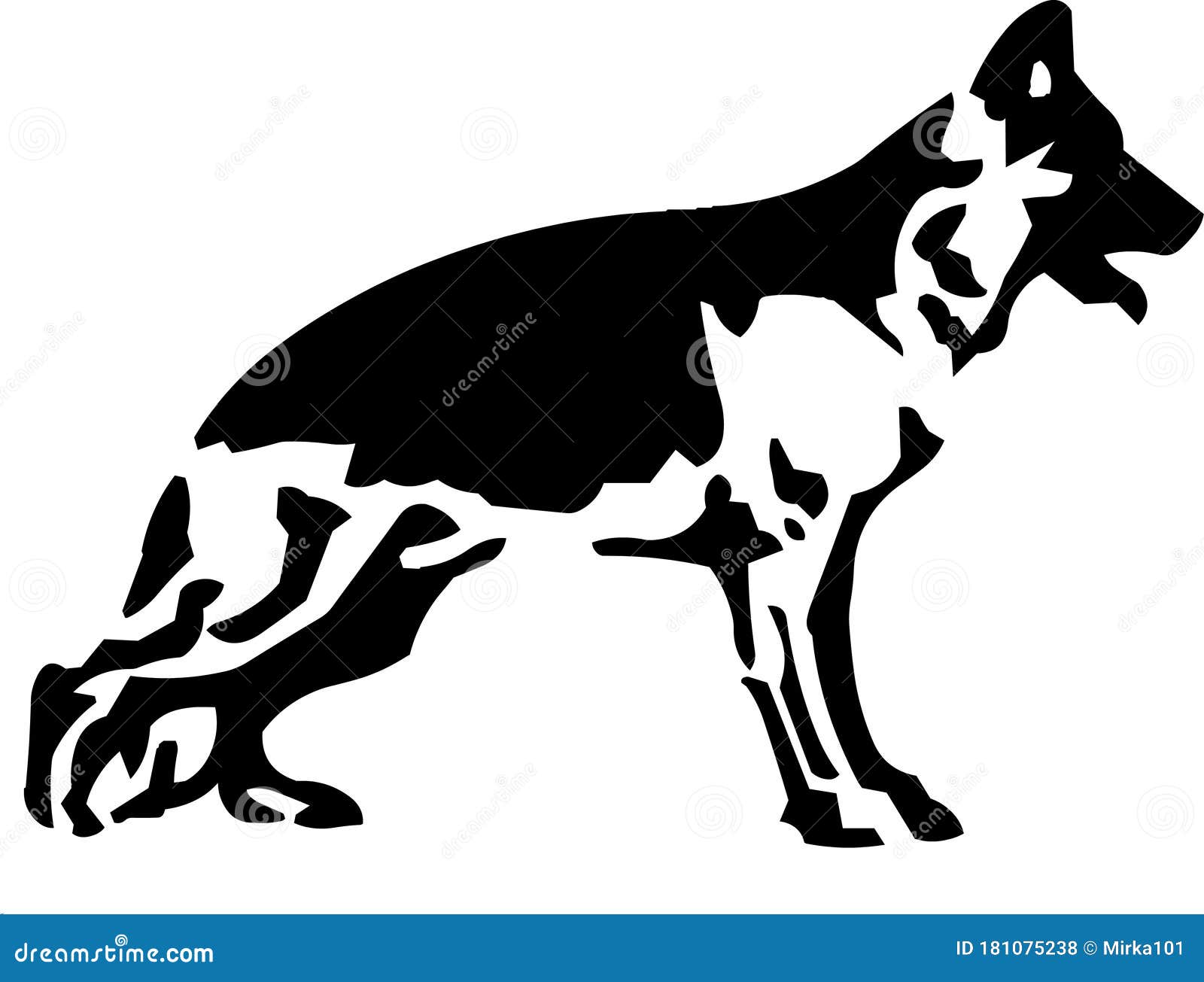 silhouette of a german shepherd dog