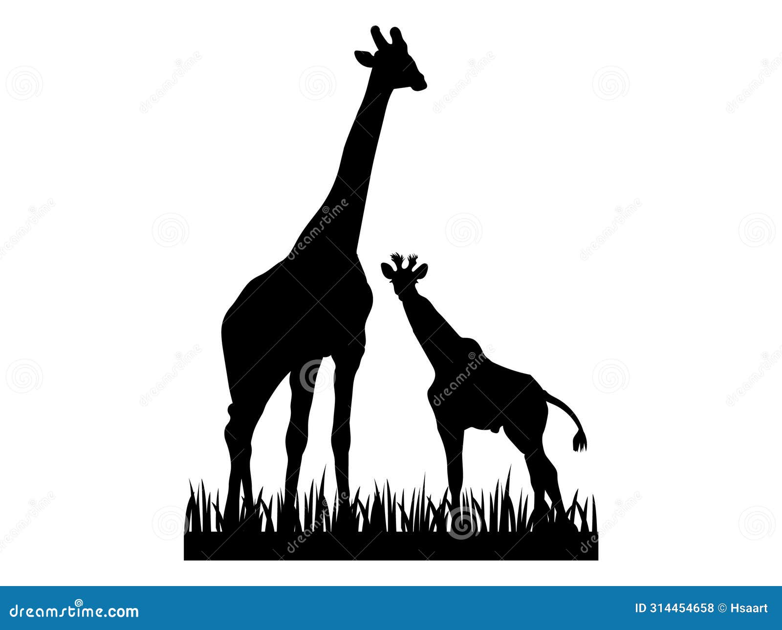 silhouette giraffe animal mother's day flat 