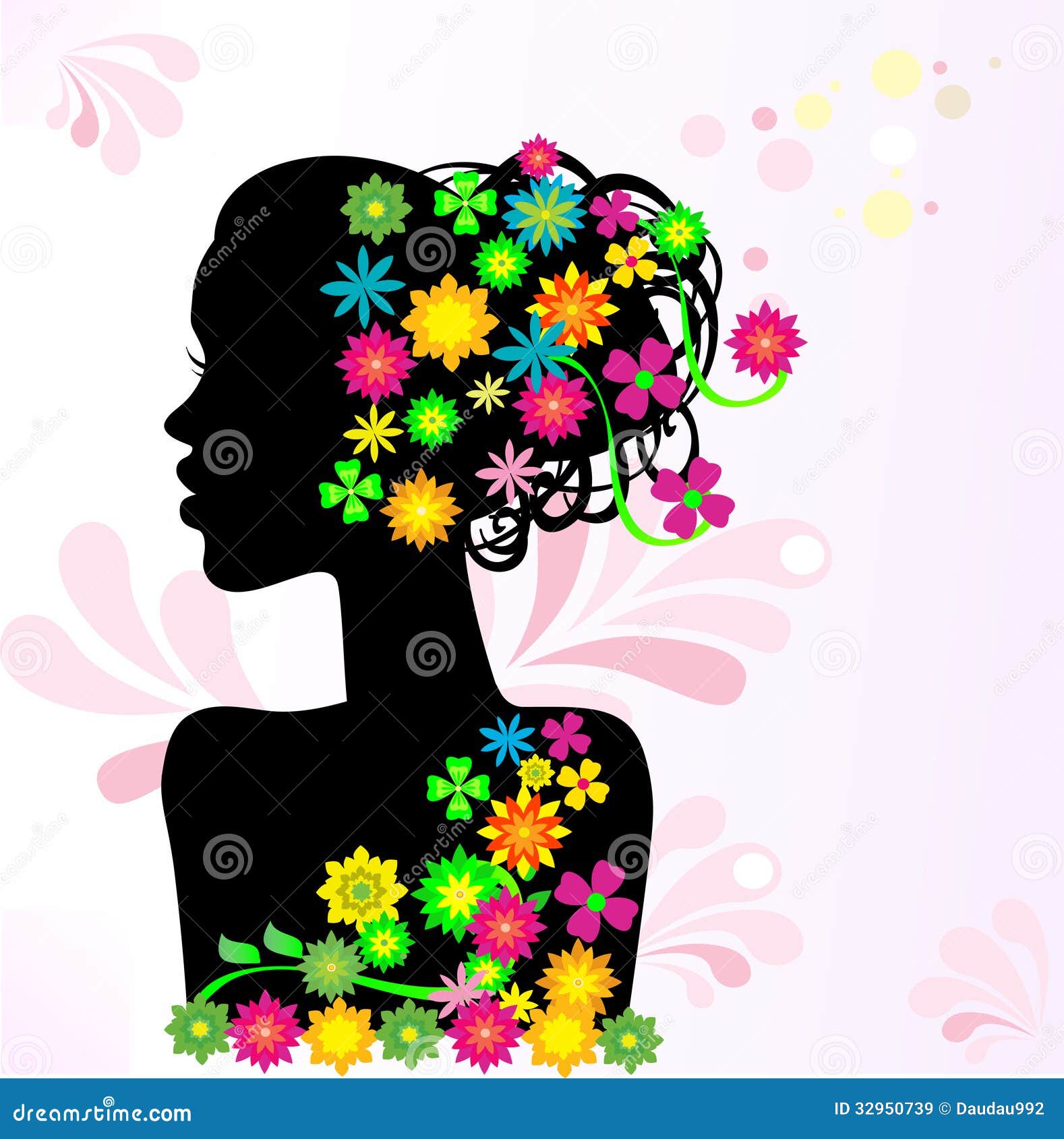 Silhouette of a girl stock vector. Illustration of graphic - 32950739