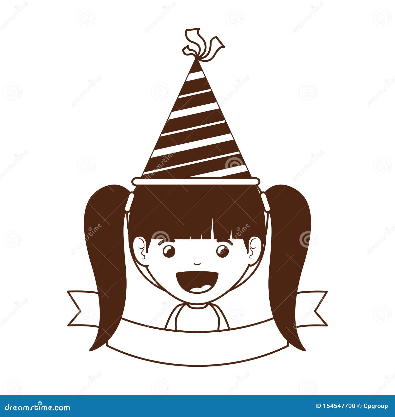 Download Silhouette Of Girl With Party Hat In Birthday Celebration ...