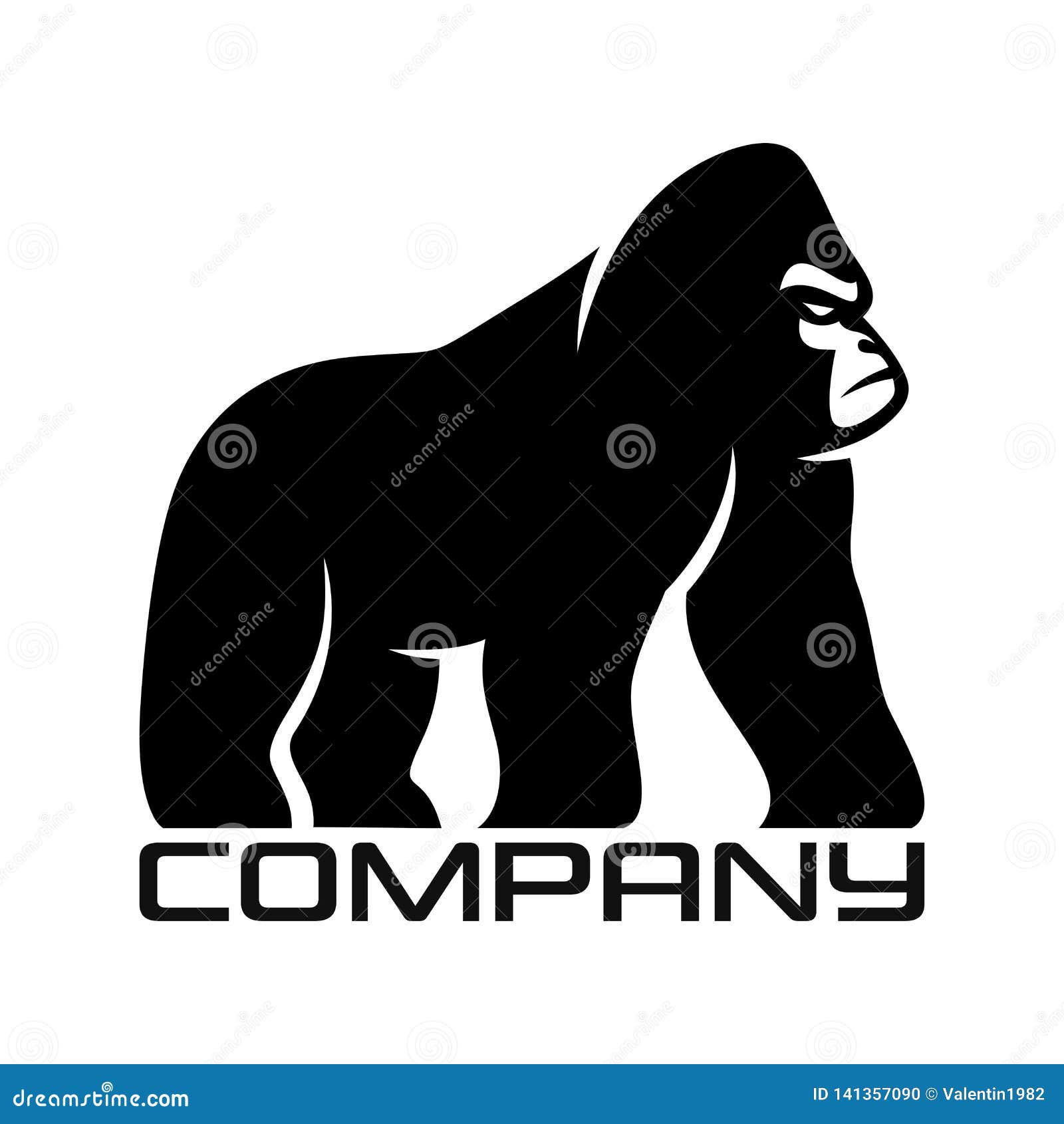 Silhouette Gorilla Vector Logo Illustration Royalty-Free Stock ...
