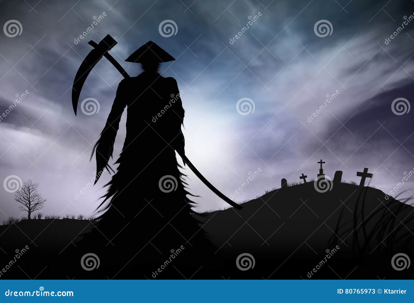 anime grim reaper sihlouette