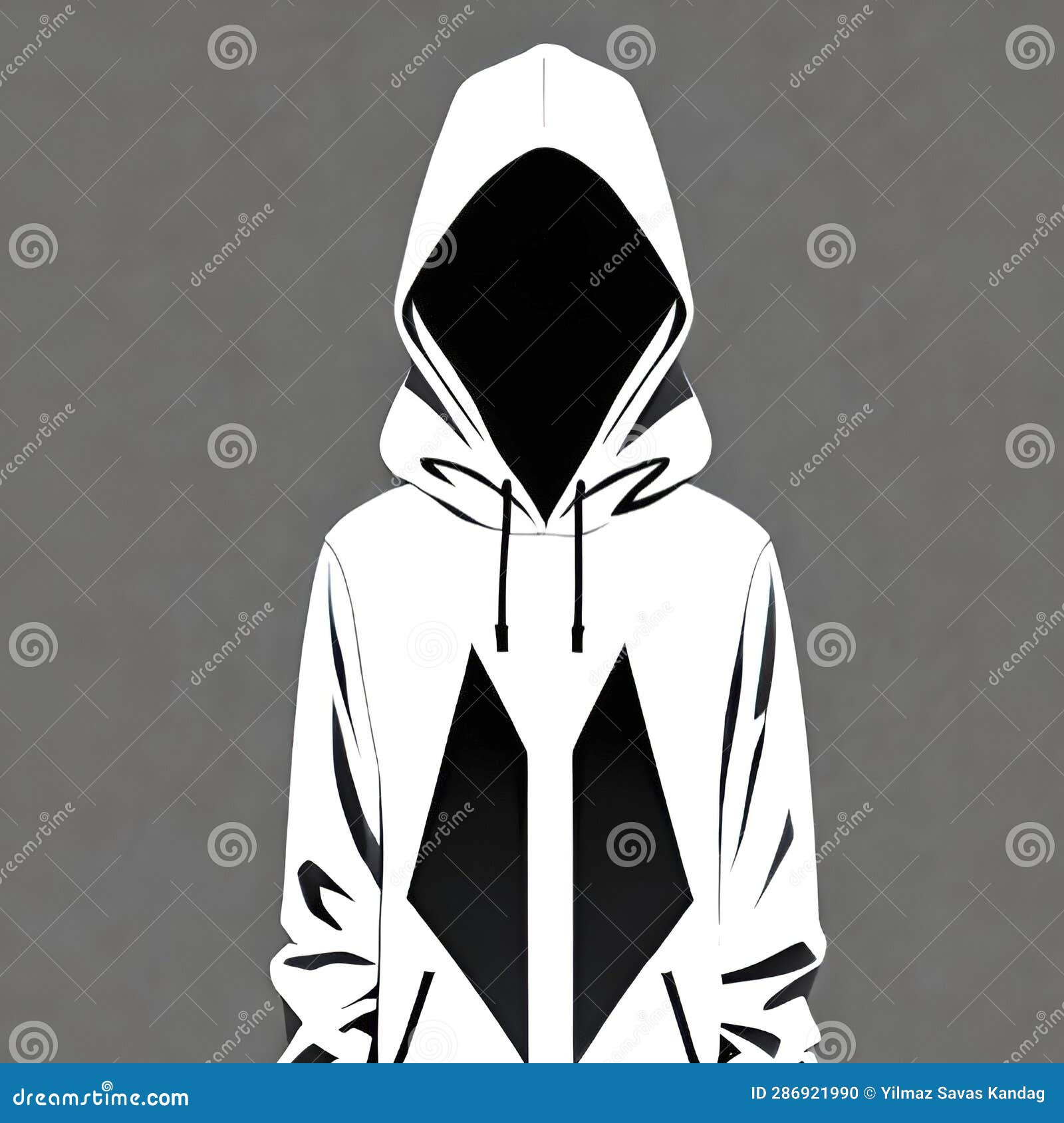 Silhouette of Hacker Wearing Black Hoodie Sweatshirt. Stock Vector ...