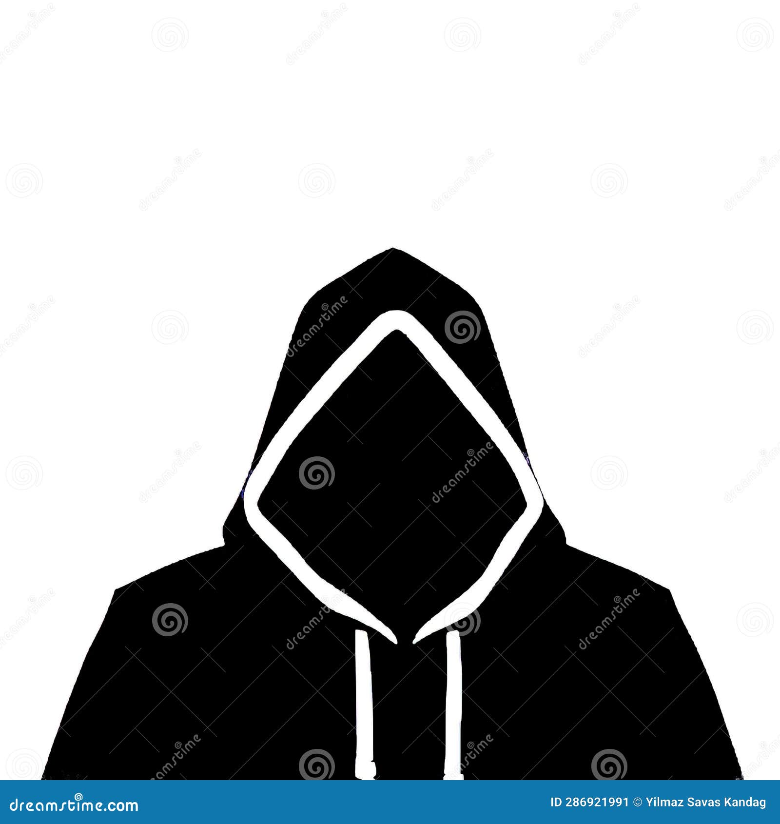 Silhouette of Hacker Wearing Black Hoodie Sweatshirt. Stock Vector ...