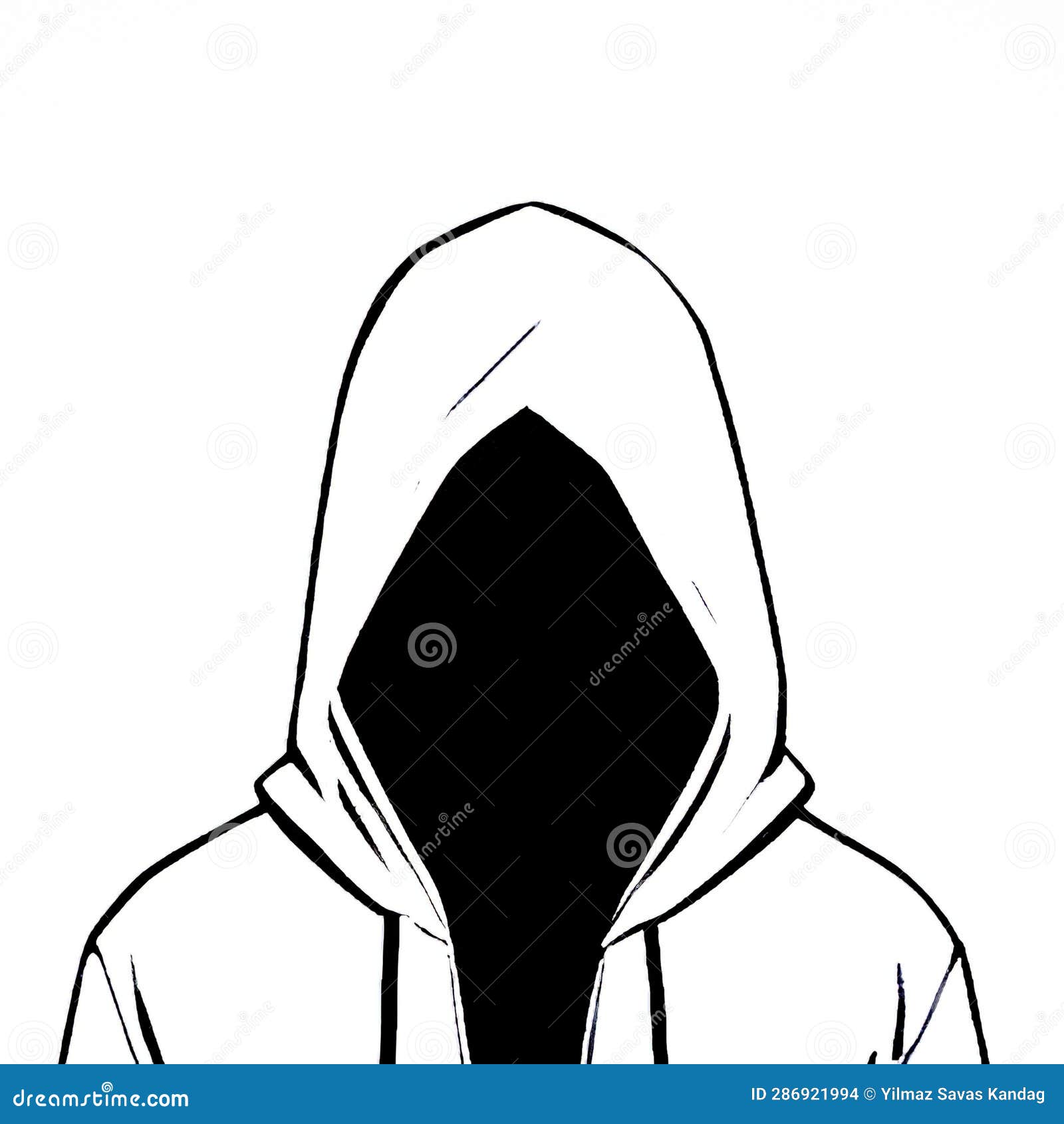 Silhouette of Hacker Wearing Black Hoodie Sweatshirt. Stock Vector ...