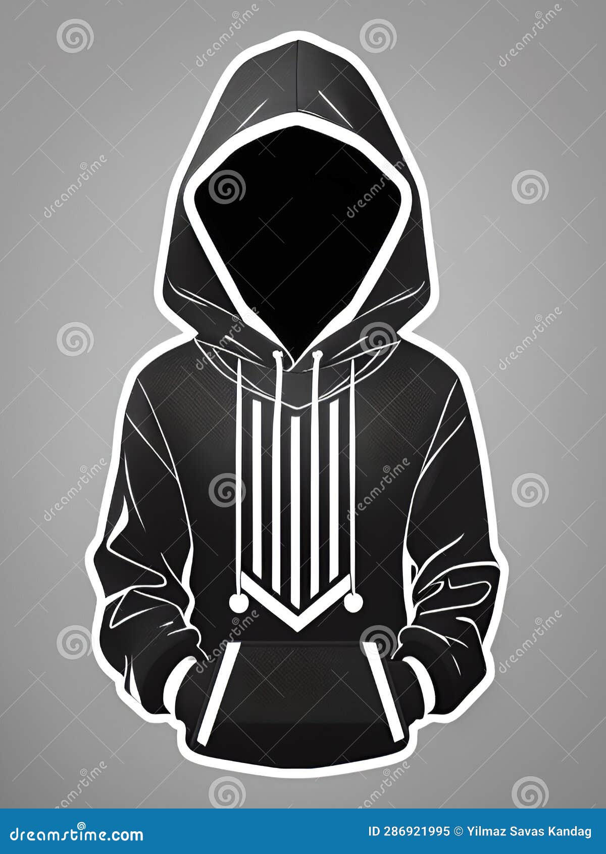 Silhouette of Hacker Wearing Black Hoodie Sweatshirt. Stock Vector ...