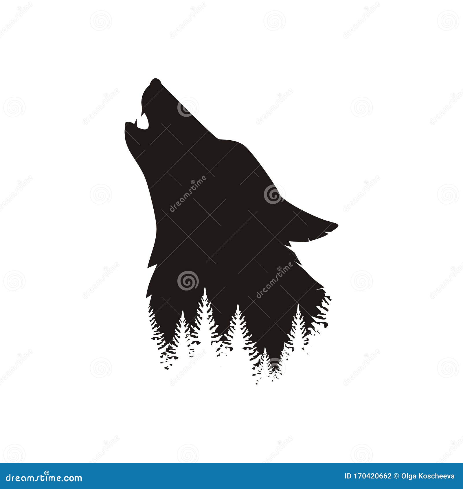 Howling Wolf Silhouette Stock Illustrations 2 129 Howling Wolf Silhouette Stock Illustrations Vectors Clipart Dreamstime