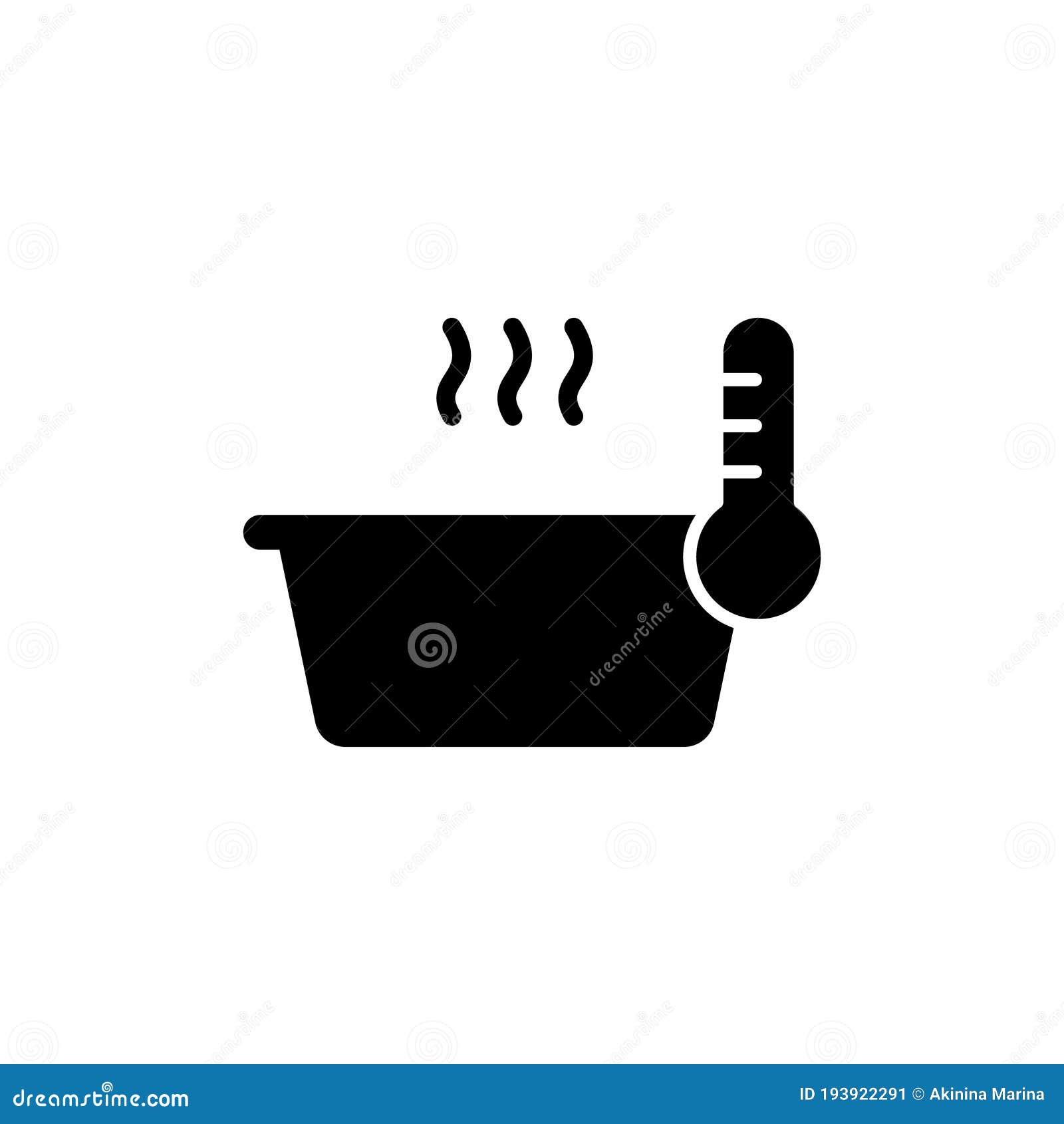 Silhouette Icon of Baking in Oven, Reheat Food. Dish or Pan with ...