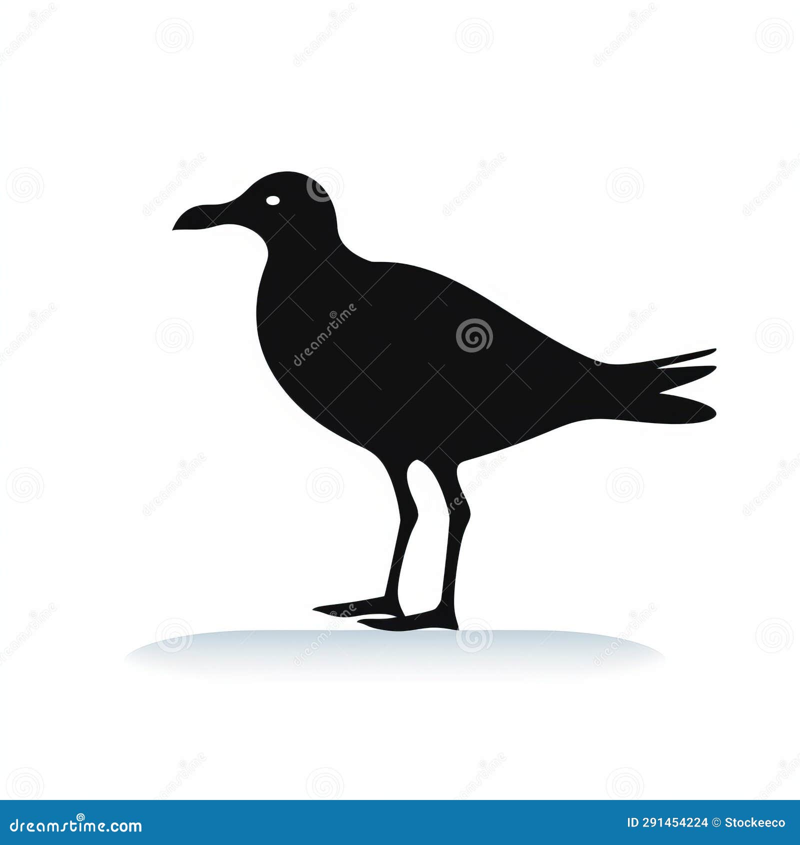 minimalist seagull silhouette on white background