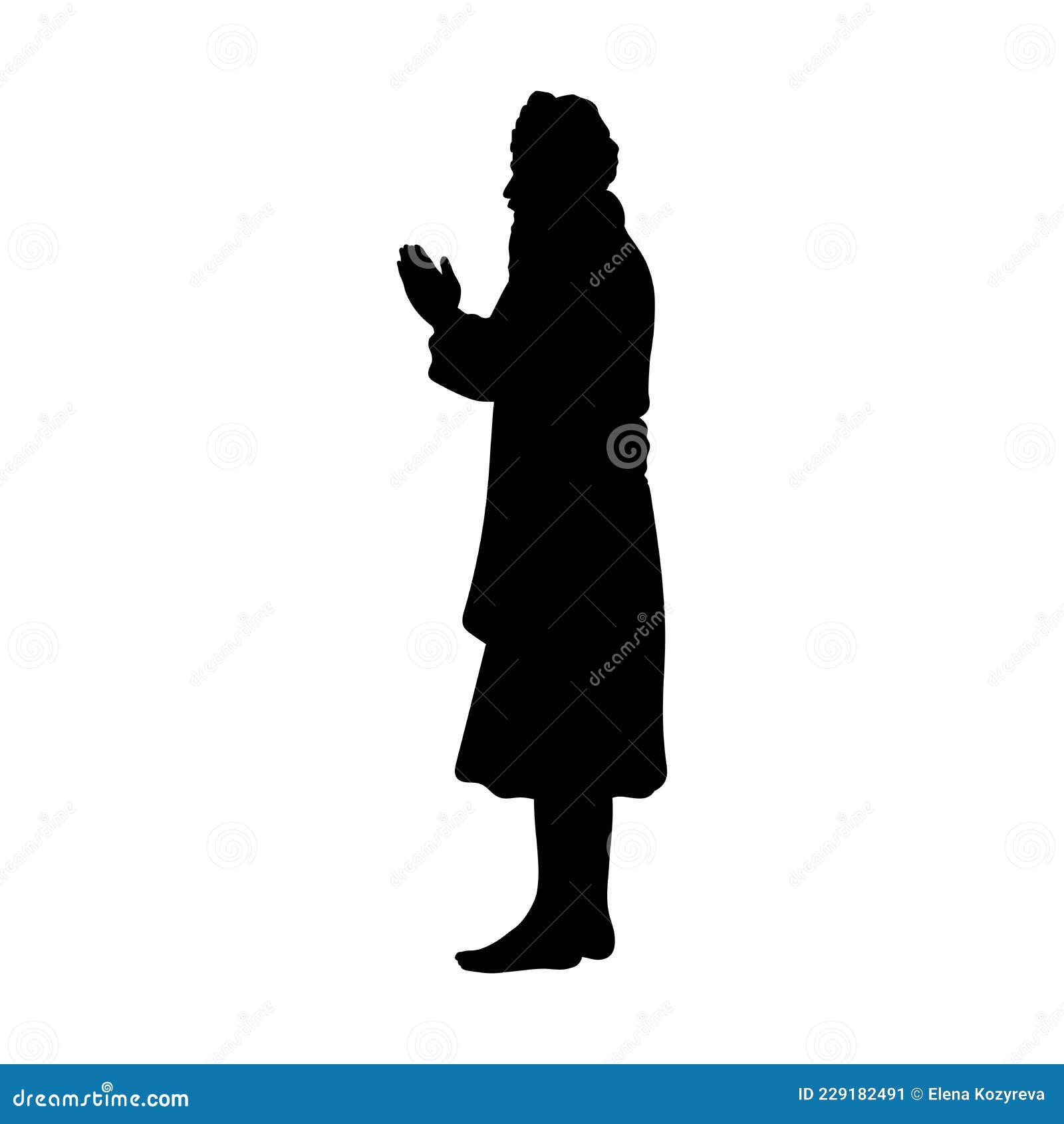Silhouette Indian Man in Greeting or Praying Pose. Indian Culture and ...