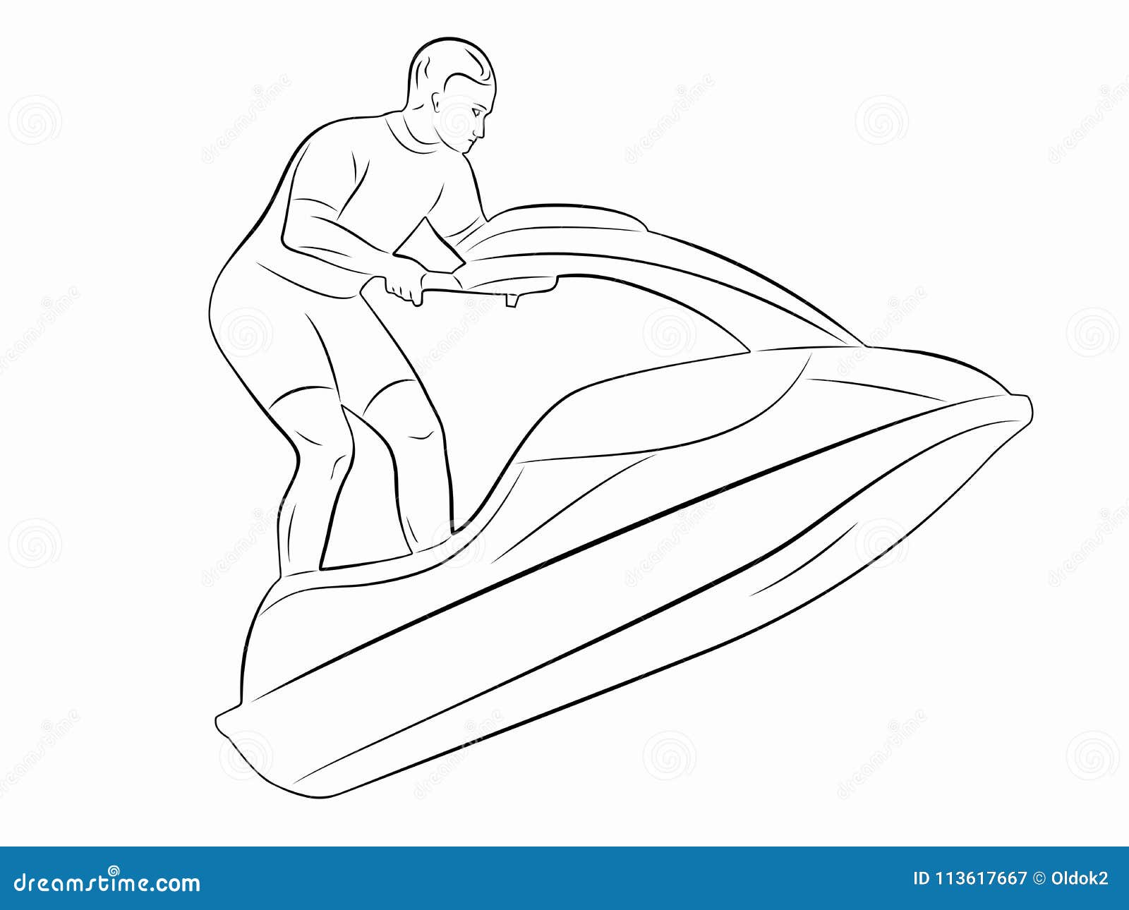 Jet ski sketch vector rendering of 3d wireframe style the layers of  visible and invisible lines are separated  CanStock