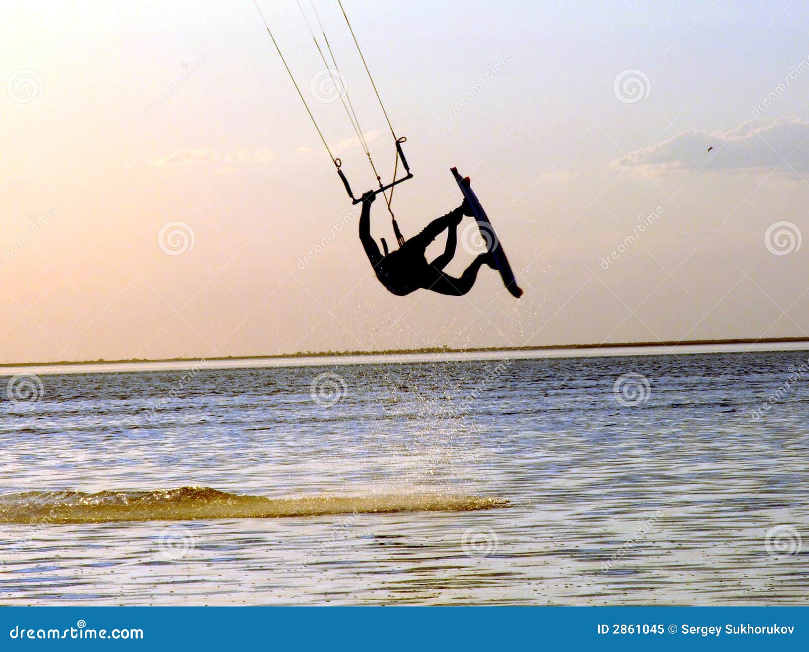 Silhouette Of A Kitesurf Royalty Free Stock Photo - Image: 2861045