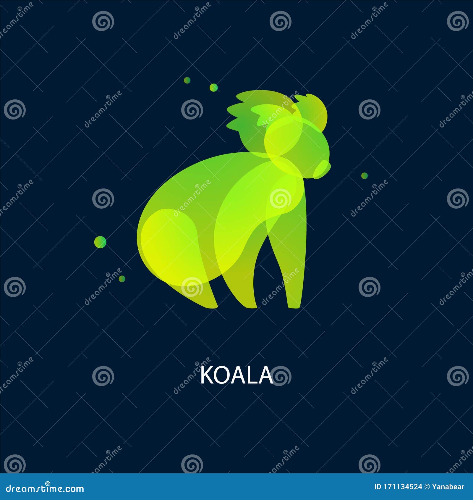 silhouette of koala in gradient color style. save animals in australia concept banner.