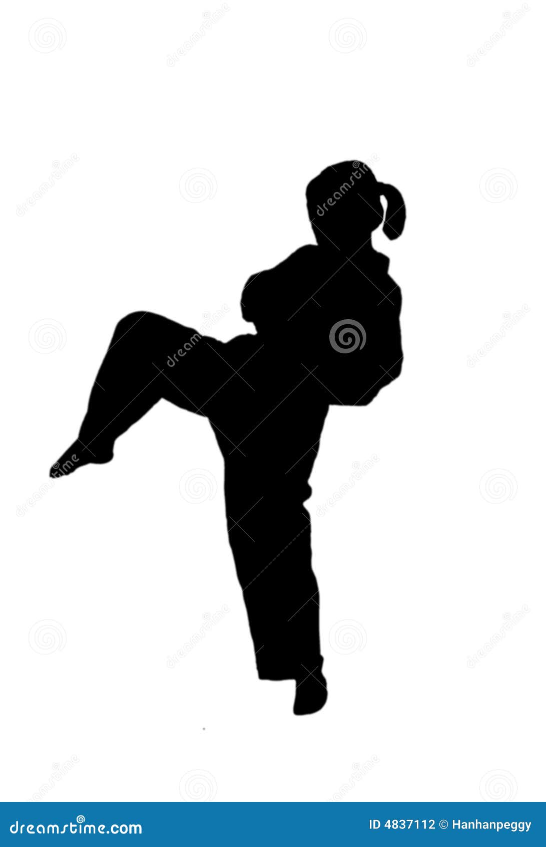 silhouette of kungfu girl