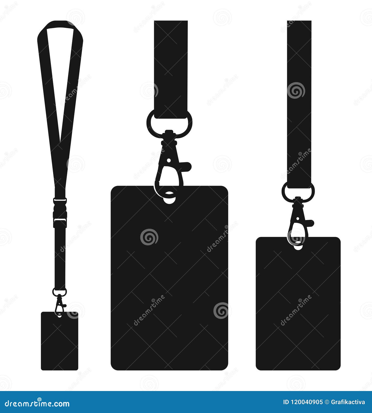 silhouette of lanyard with neckband. flat color .