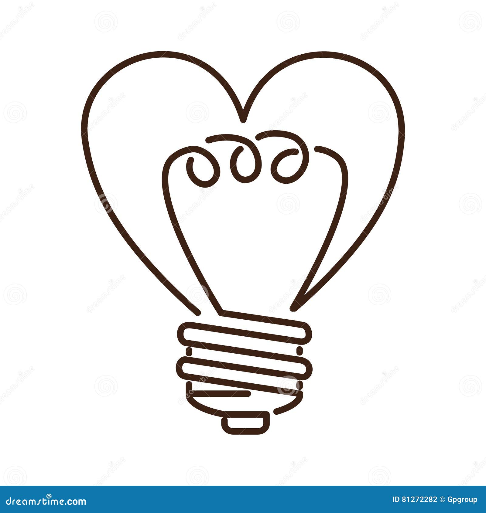 Afståelse etage Arving Silhouette Light Bulb Flat Icon in Heart Shape Stock Vector - Illustration  of electricity, power: 81272282