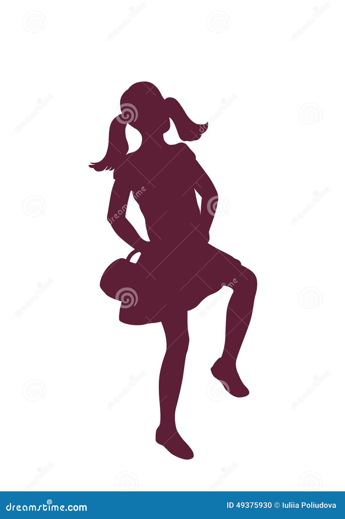 Silhouette of little girl stock illustration. Illustration of little